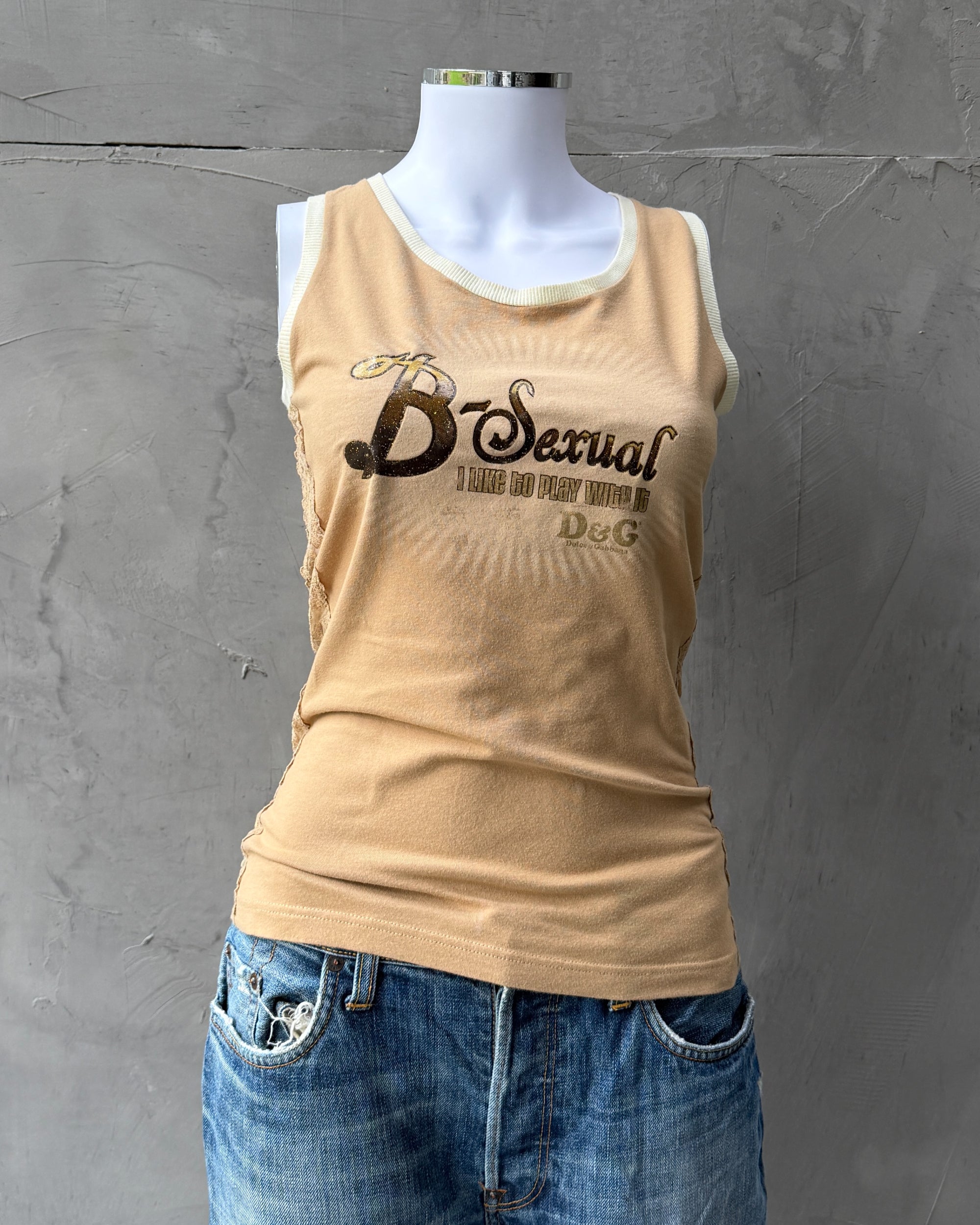 Dolce & Gabbana D&G “Bisexual” Vest Top – S-on a concrete background