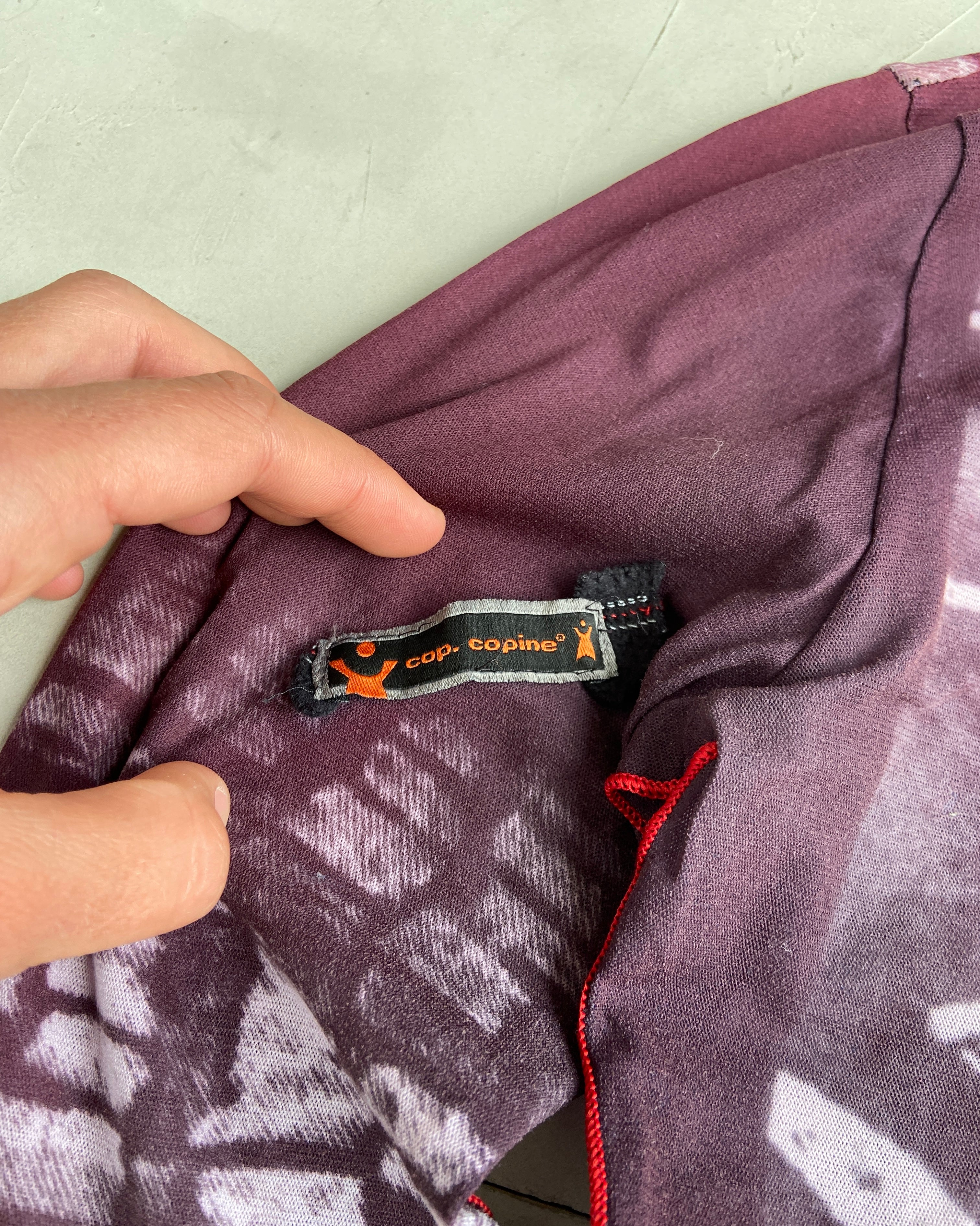 COP COPINE GRAPHIC PURPLE MESH TOP - L