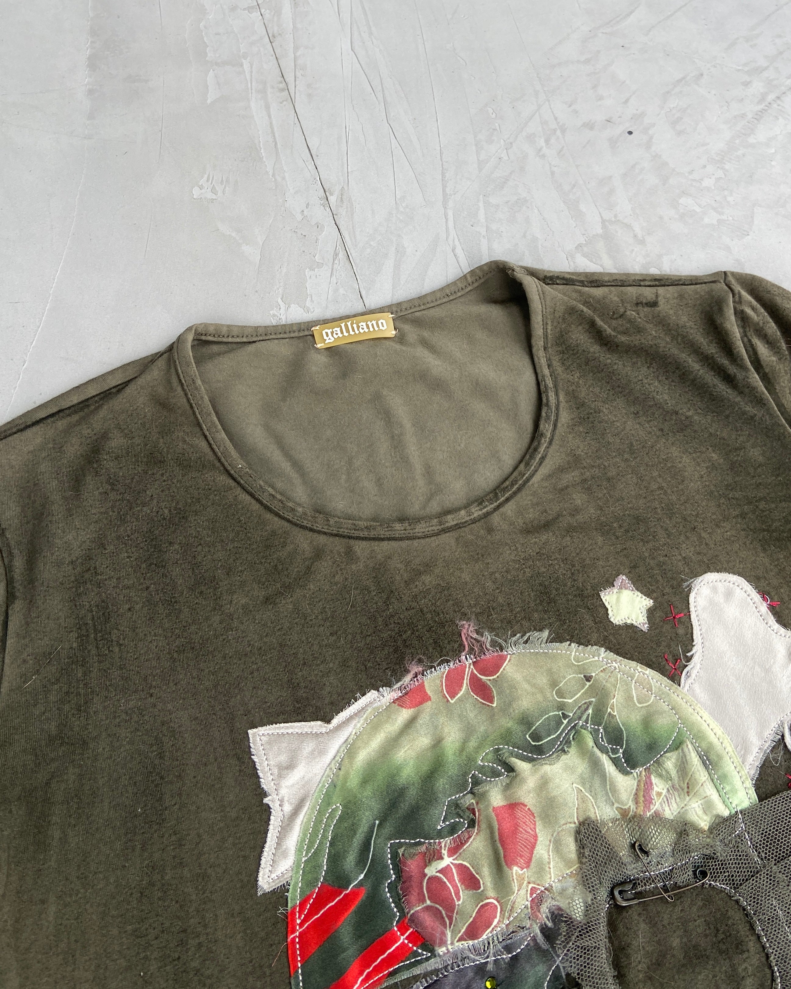 JOHN GALLIANO 2000'S TEXTURED SKULL TOP - L