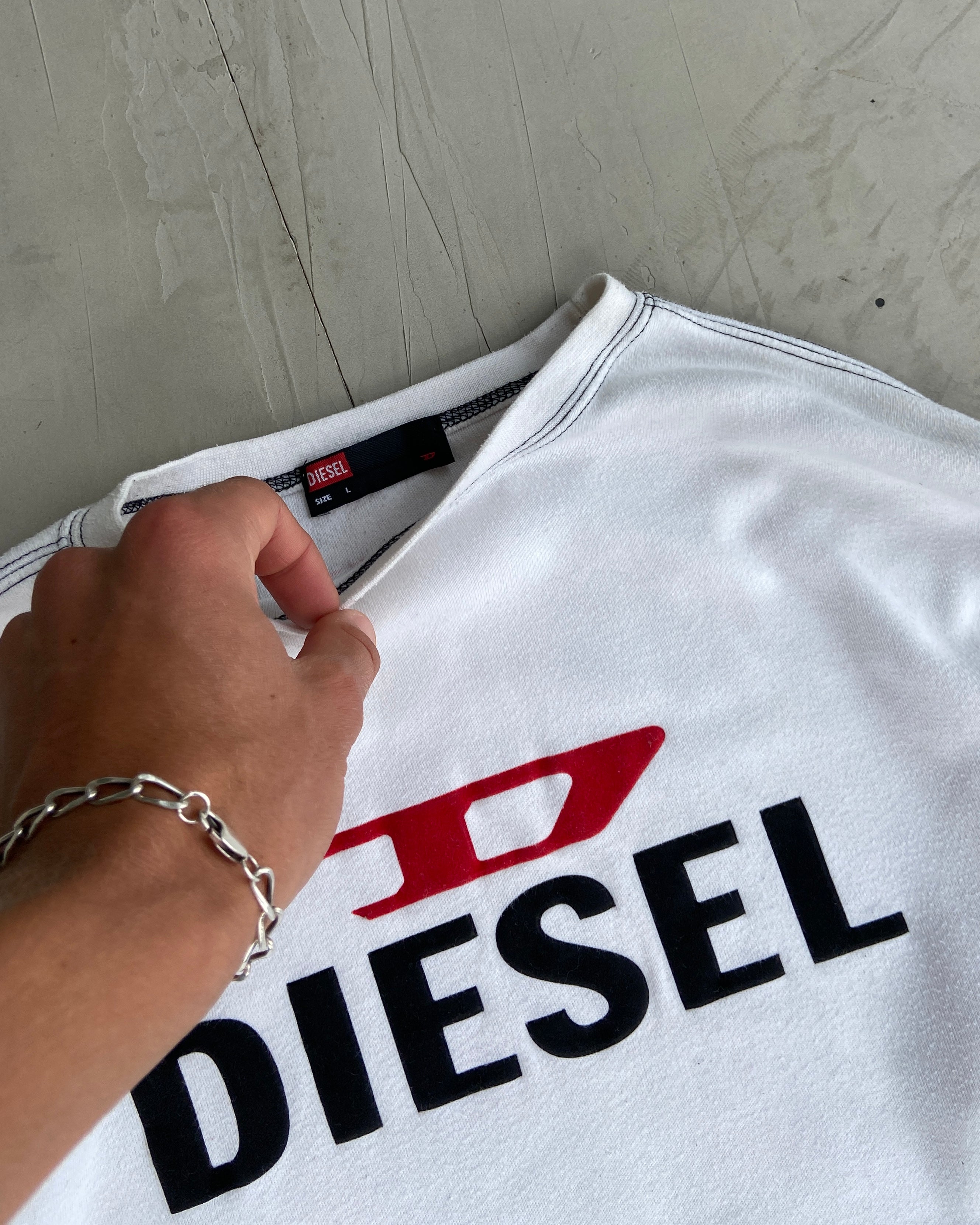 DIESEL LONG-SLEEVE LOGO TEE - L