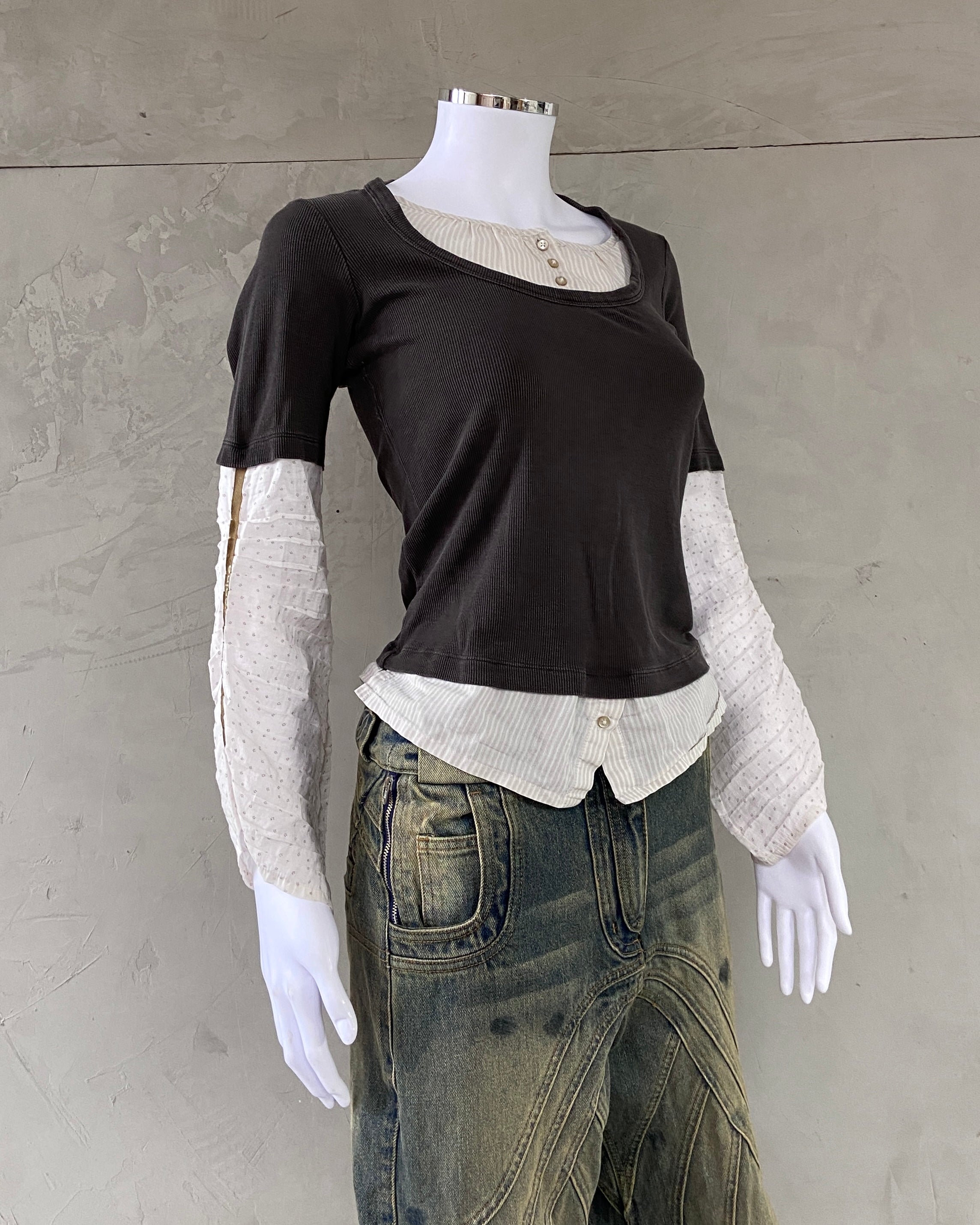 COP COPINE 2000'S DOUBLE LAYER TOP - S