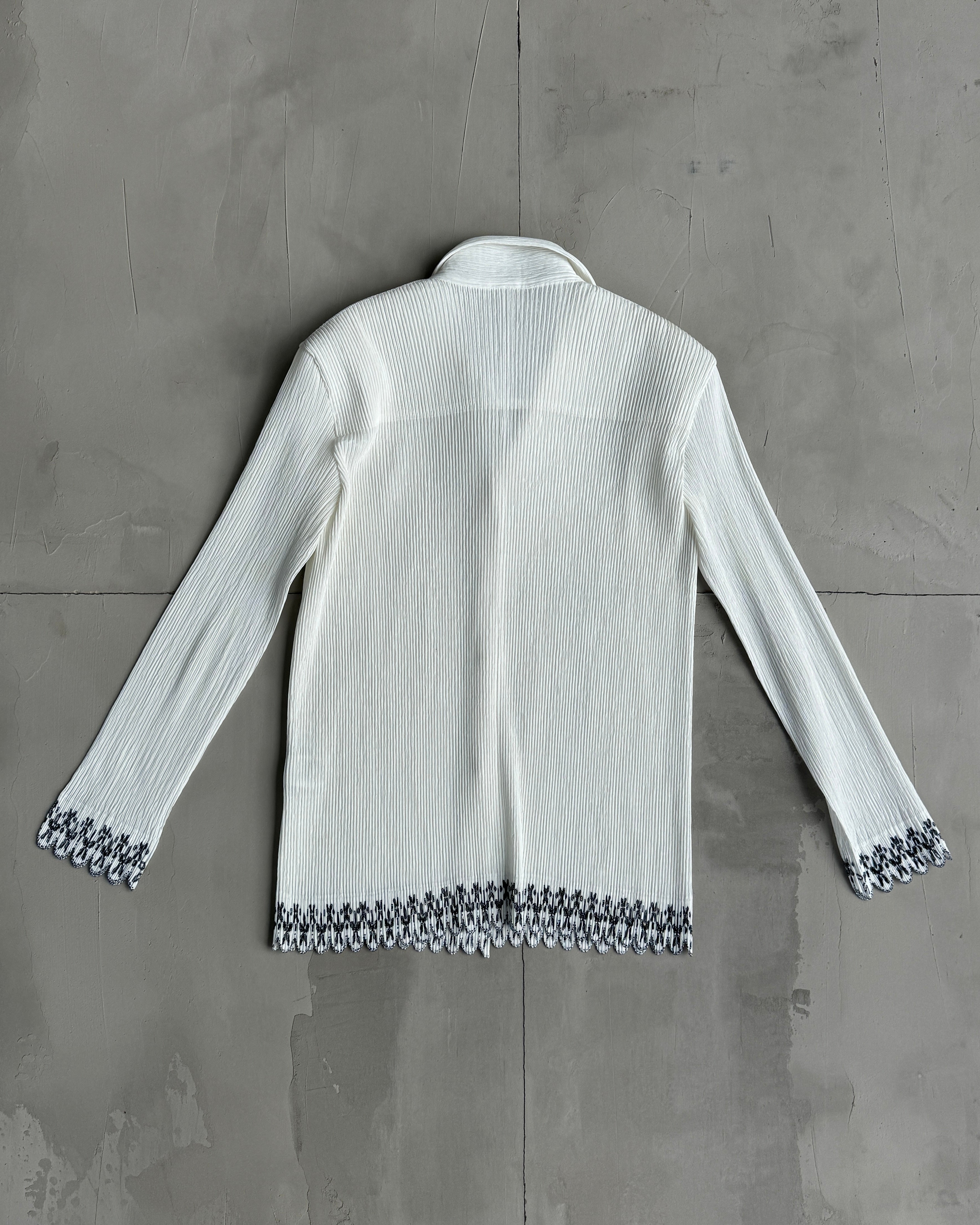 ISSEY MIYAKE AW01 PLEATED WHITE BLAZER - S/M