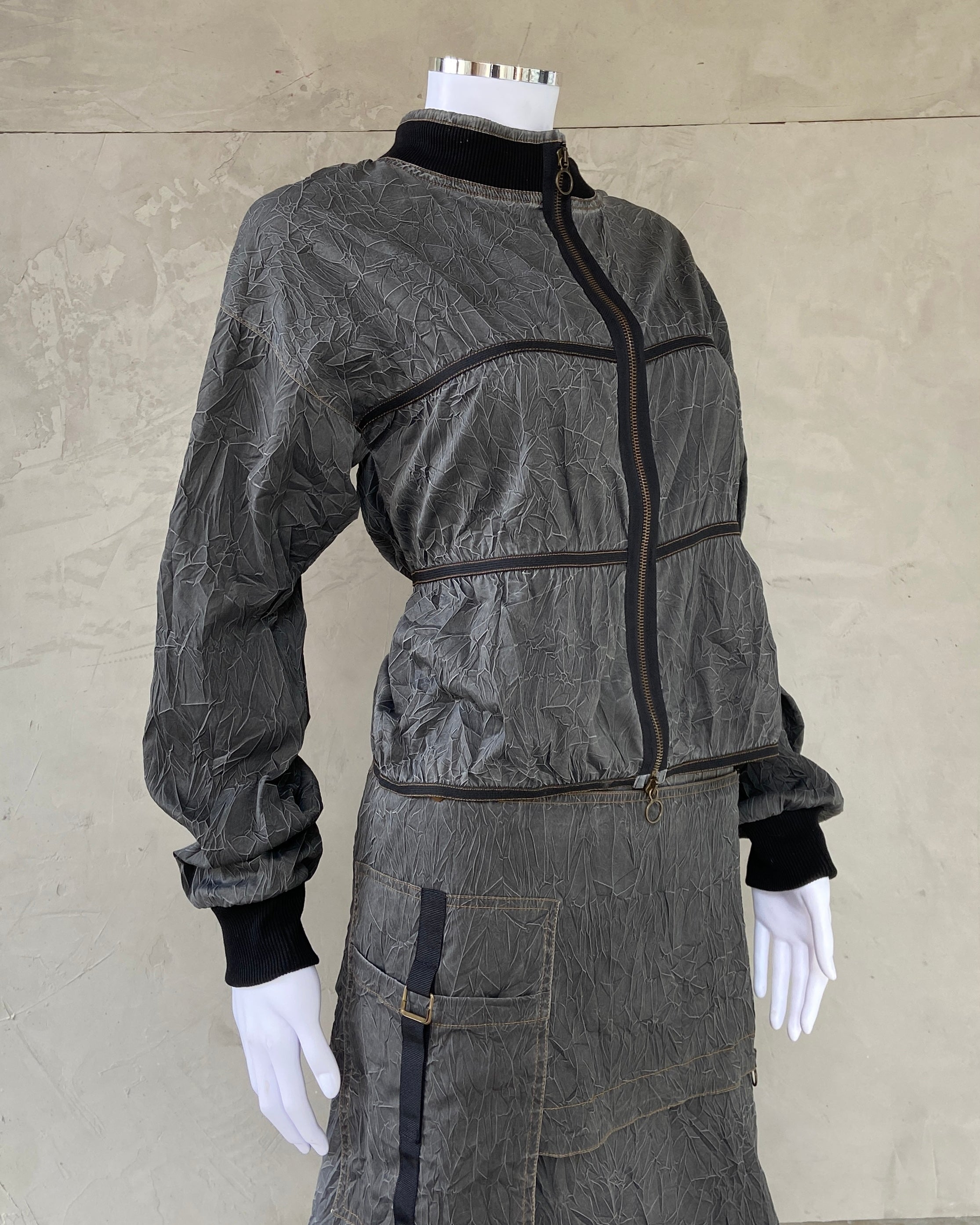 COP COPINE 2000'S TEXTURED CARGO JACKET - M