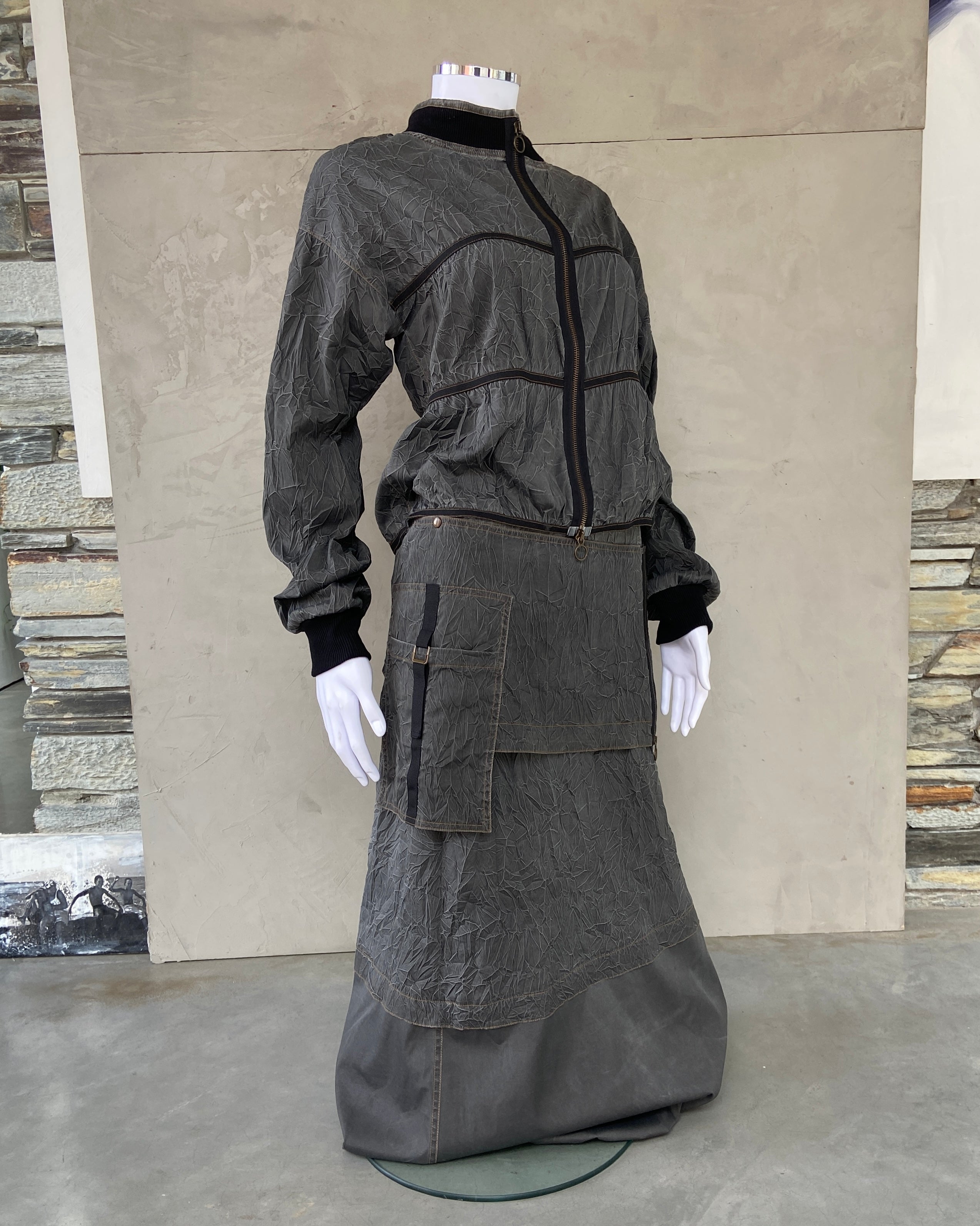 COP COPINE 2000'S TEXTURED CARGO JACKET - M