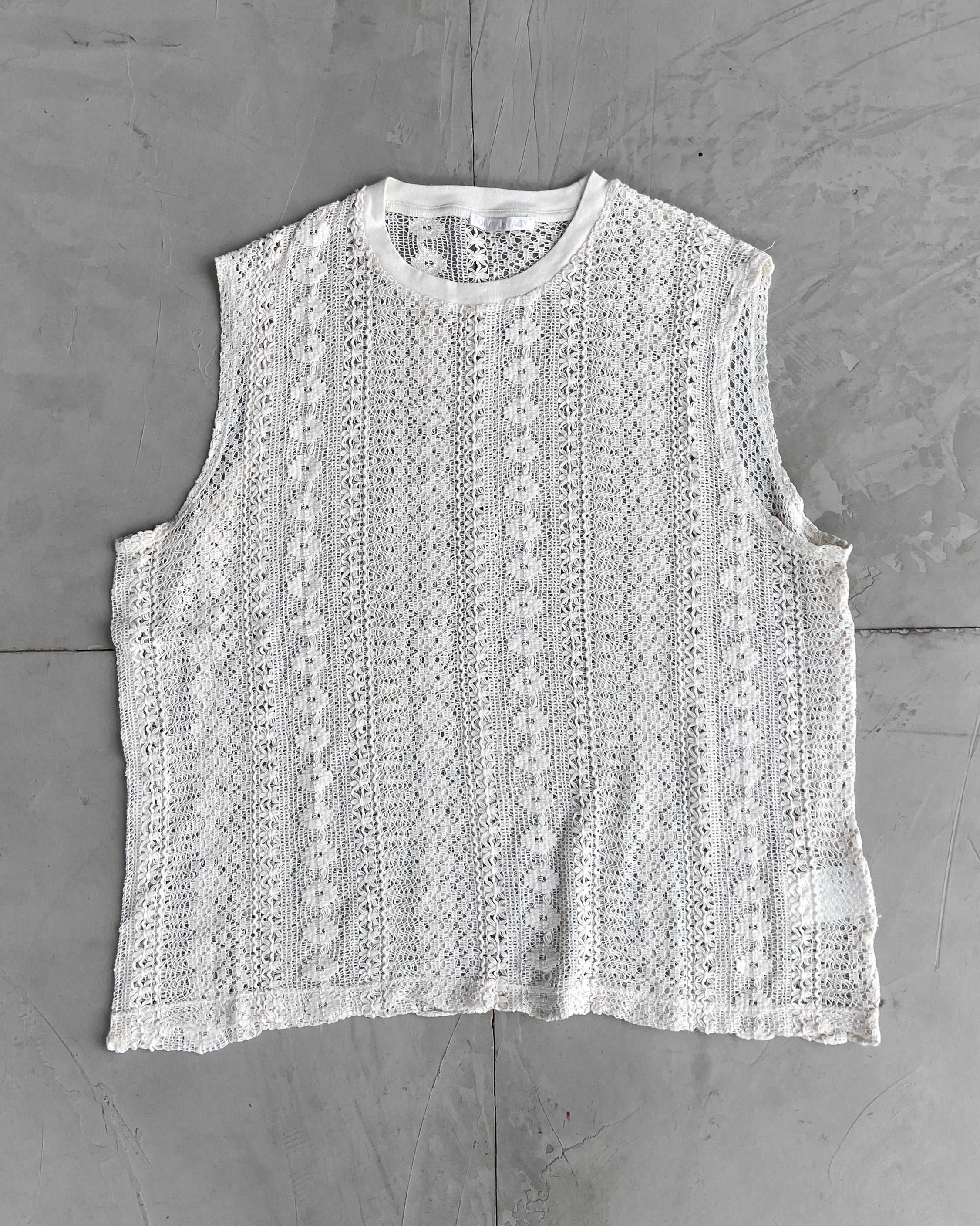OUR LEGACY MEN'S FLORAL LACE VEST TOP - L