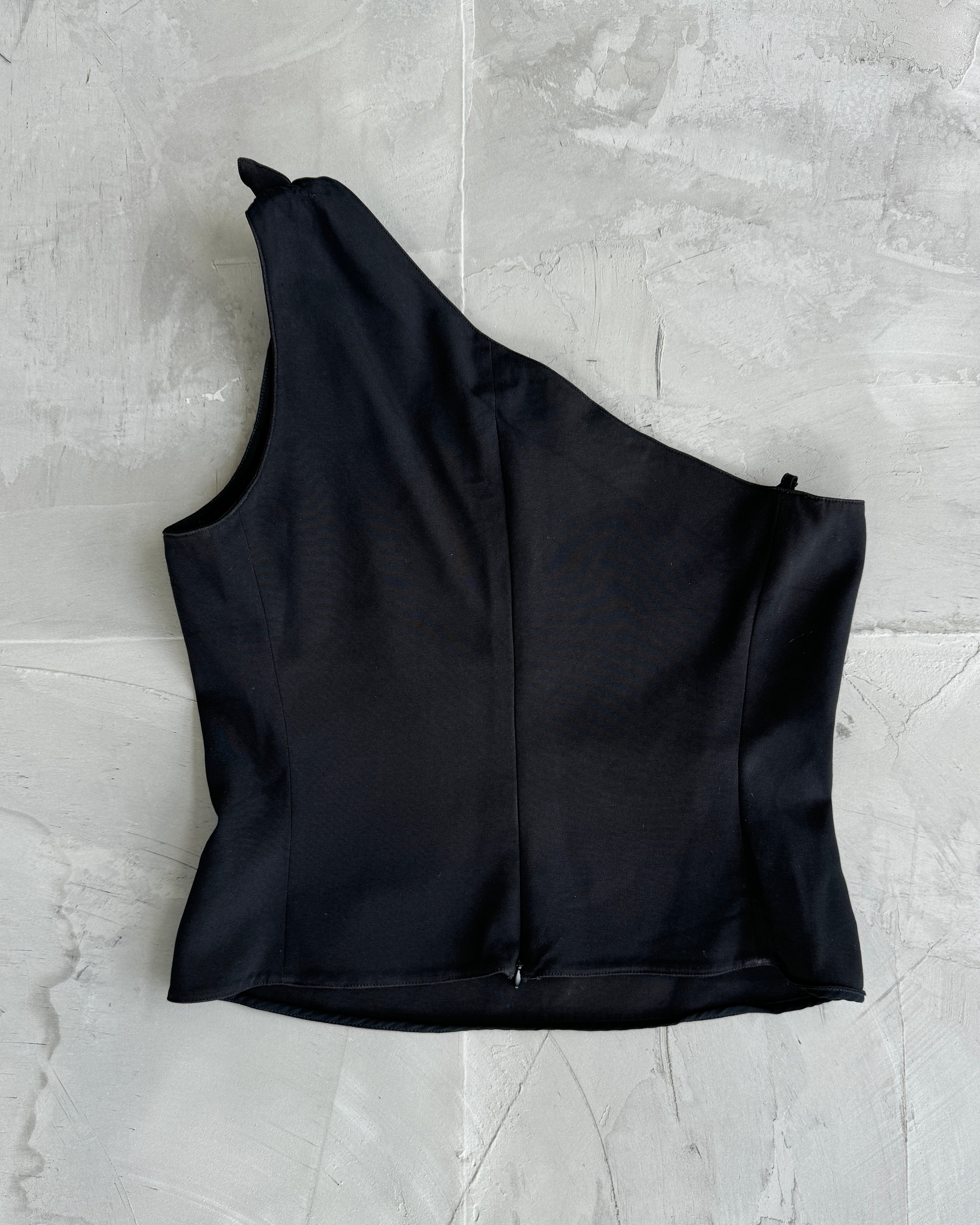 EMPORIO ARMANI SS03 ASYMMETRIC BANDEAU KNOT TOP - M