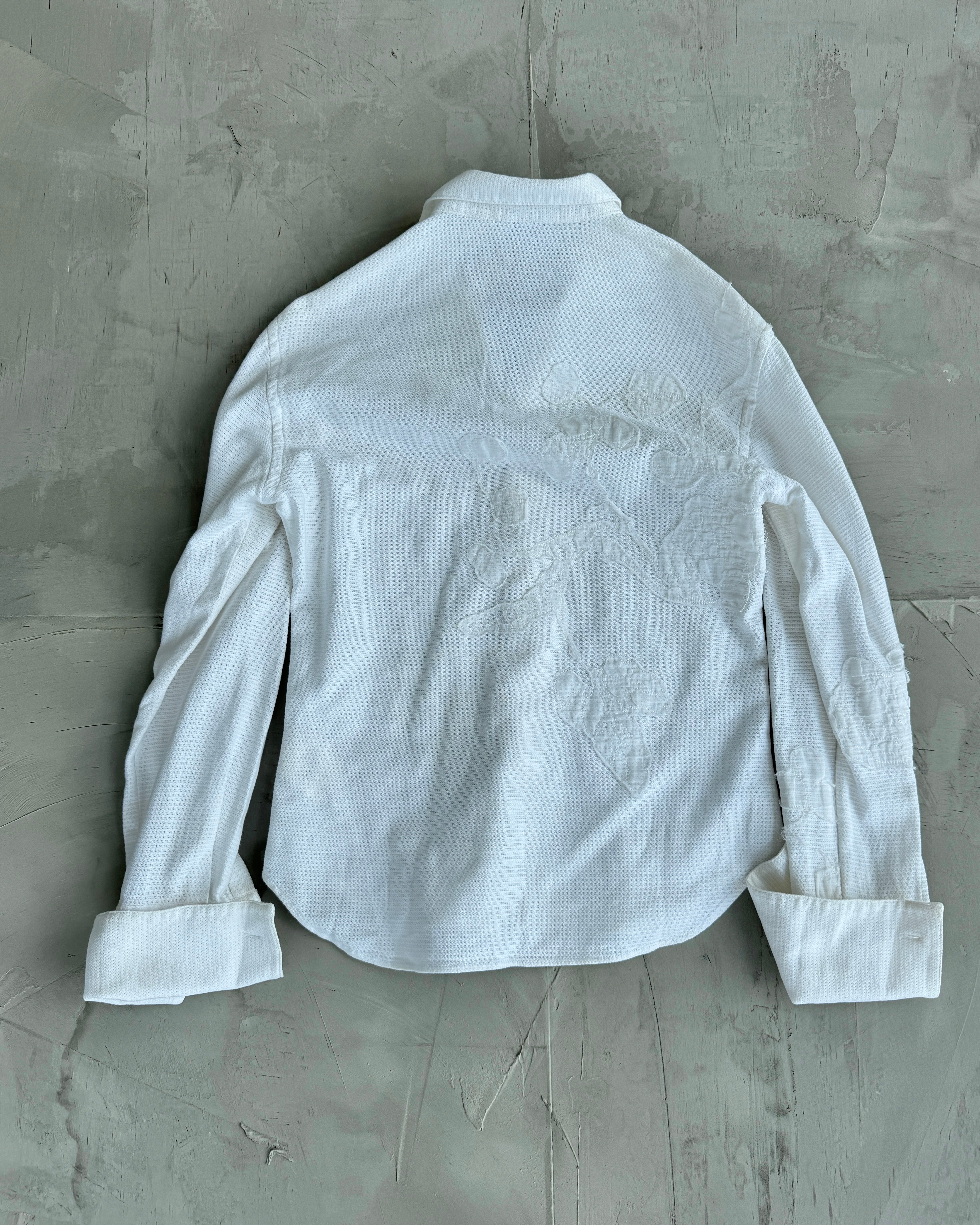 GIANFRANCO GF FERRE WHITE EMBROIDERED SHIRT