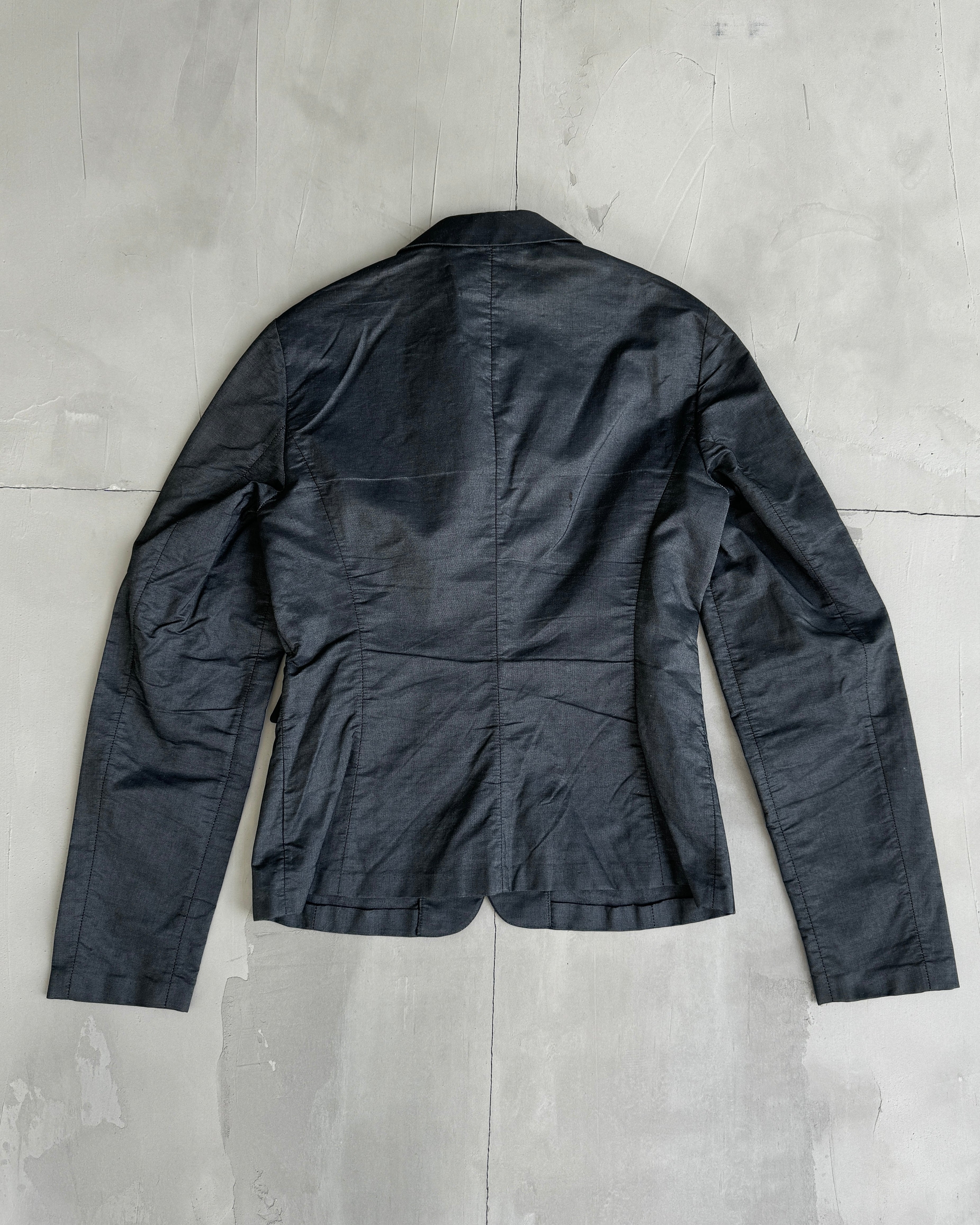 PRADA LIGHTWEIGHT DENIM BLAZER JACKET - S