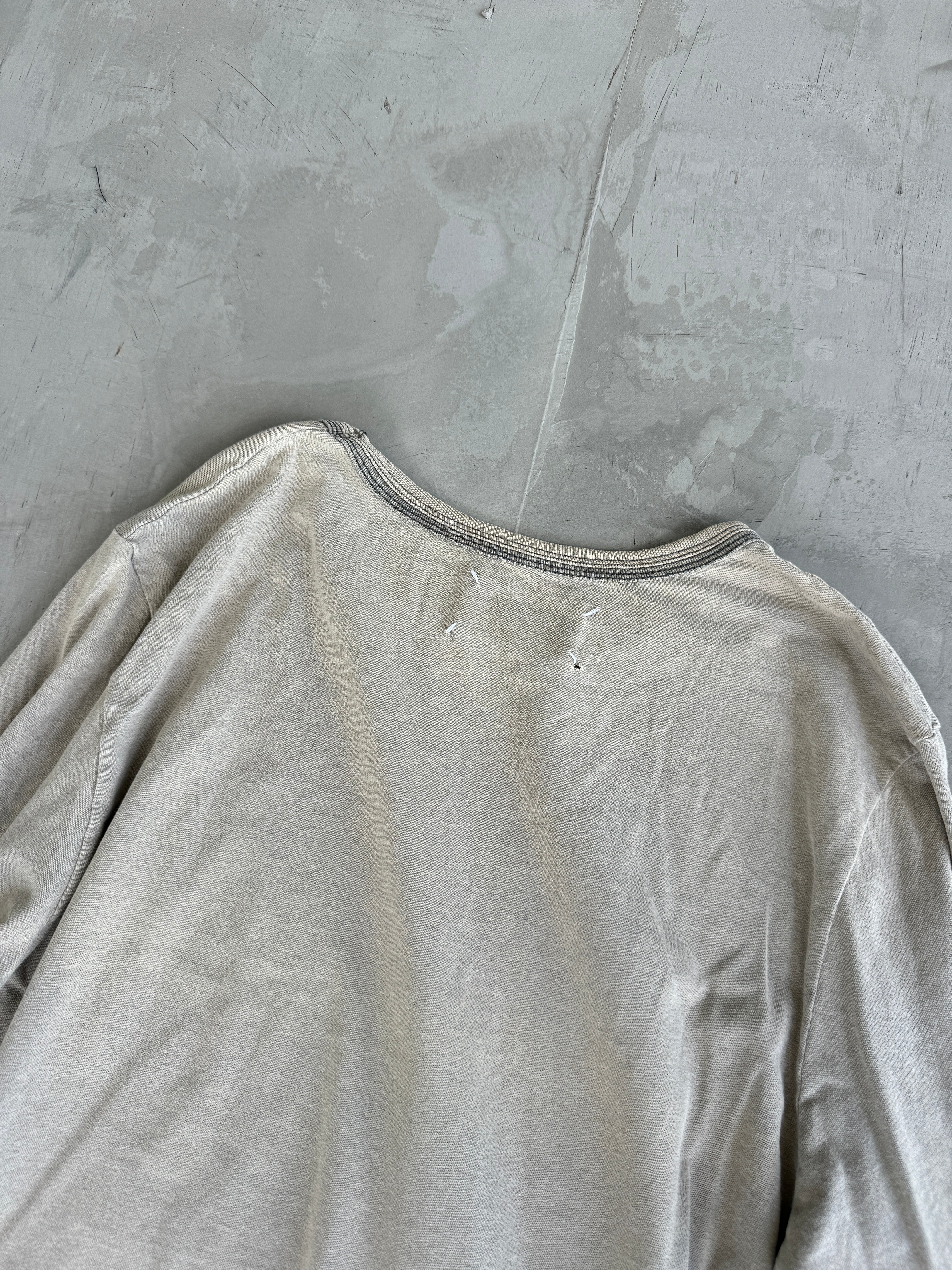 MAISON MARTIN MARGIELA LONG SLEEVE SUNBLEACHED TOP - L/XL