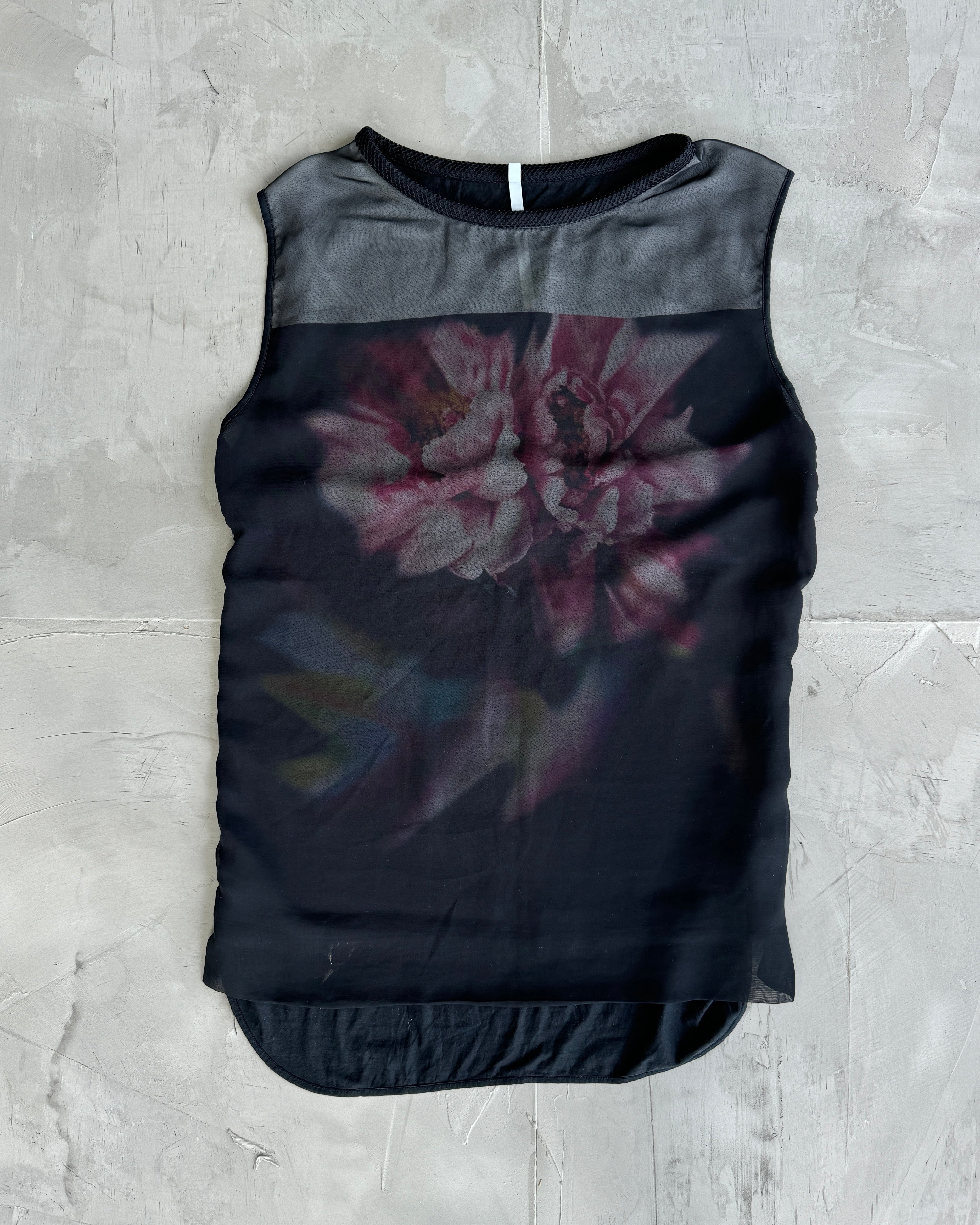 Cop Copine Flower Mesh Overlay Top