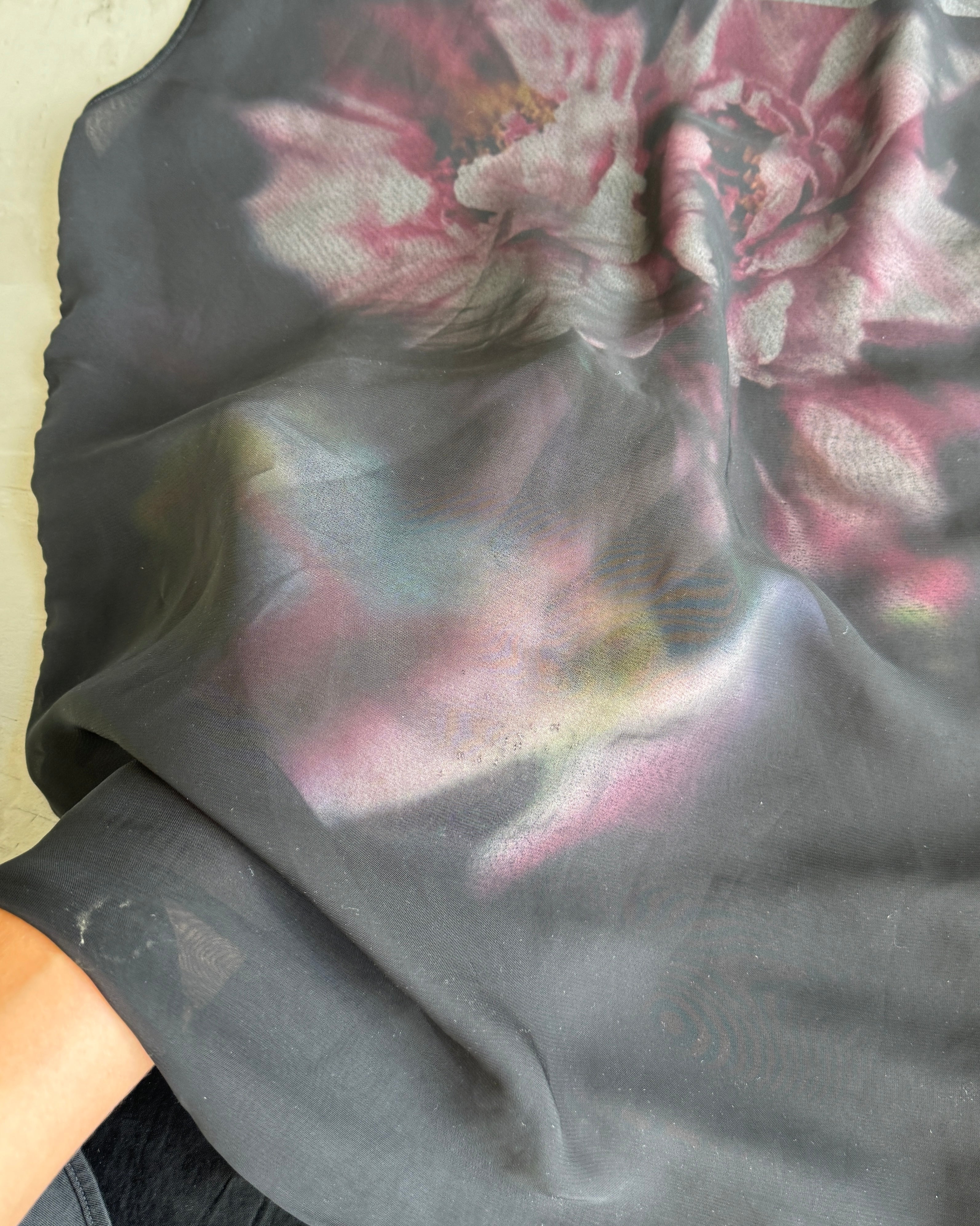 Cop Copine Flower Mesh Overlay Top