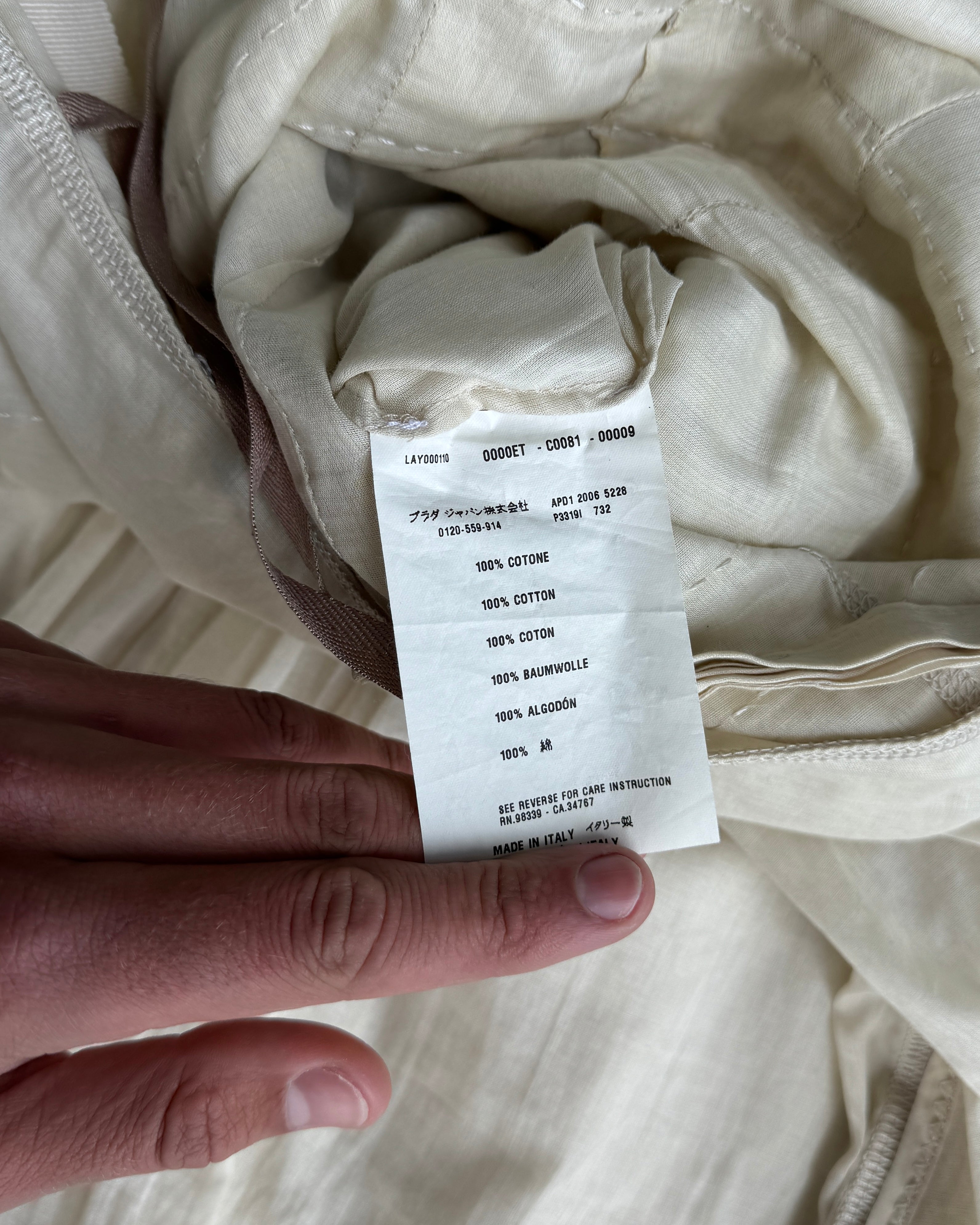 PRADA SS06 CREAM LINEN DRESS - S/M