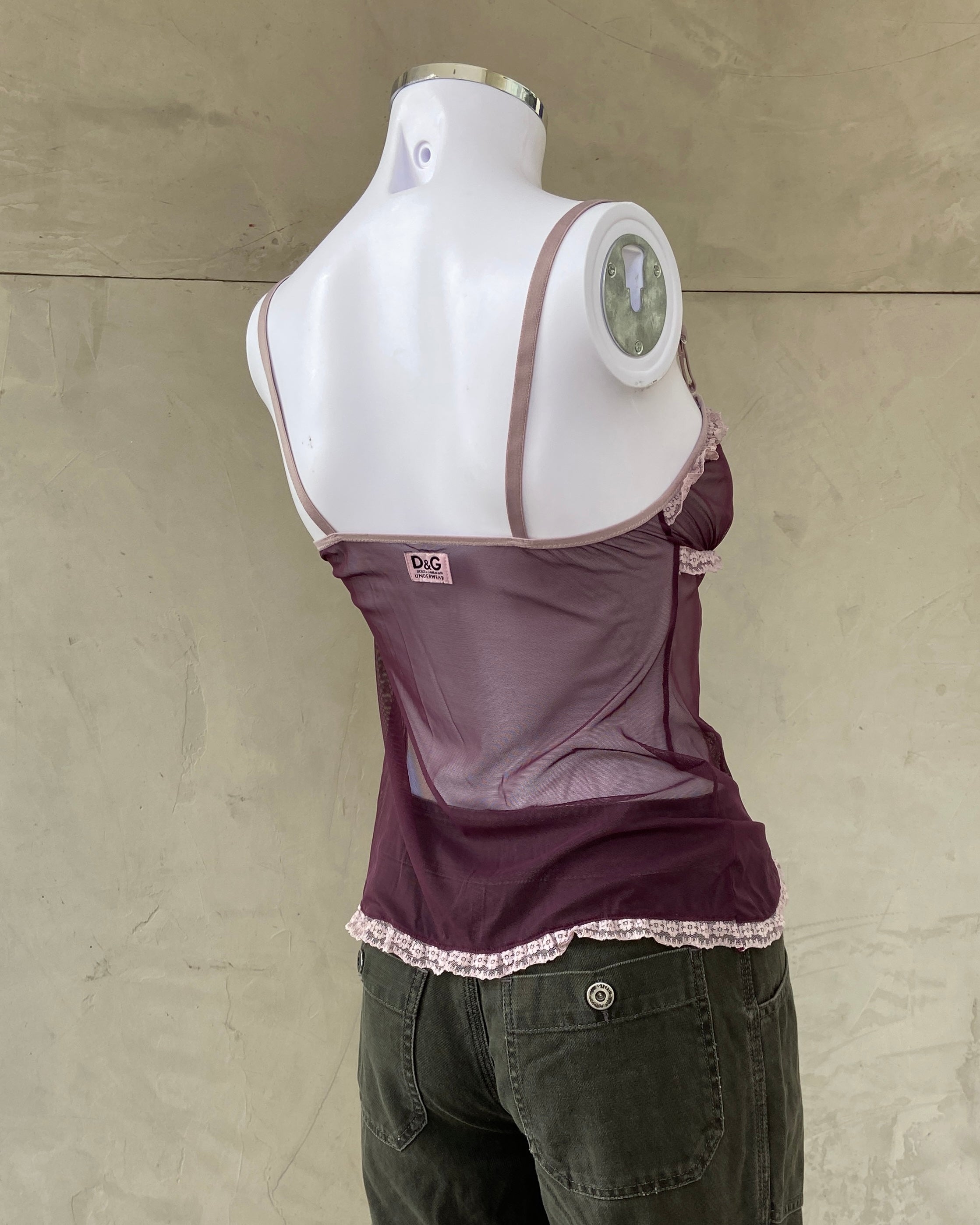 DOLCE & GABBANA D&G LINGERIE LACE VEST TOP - S/M