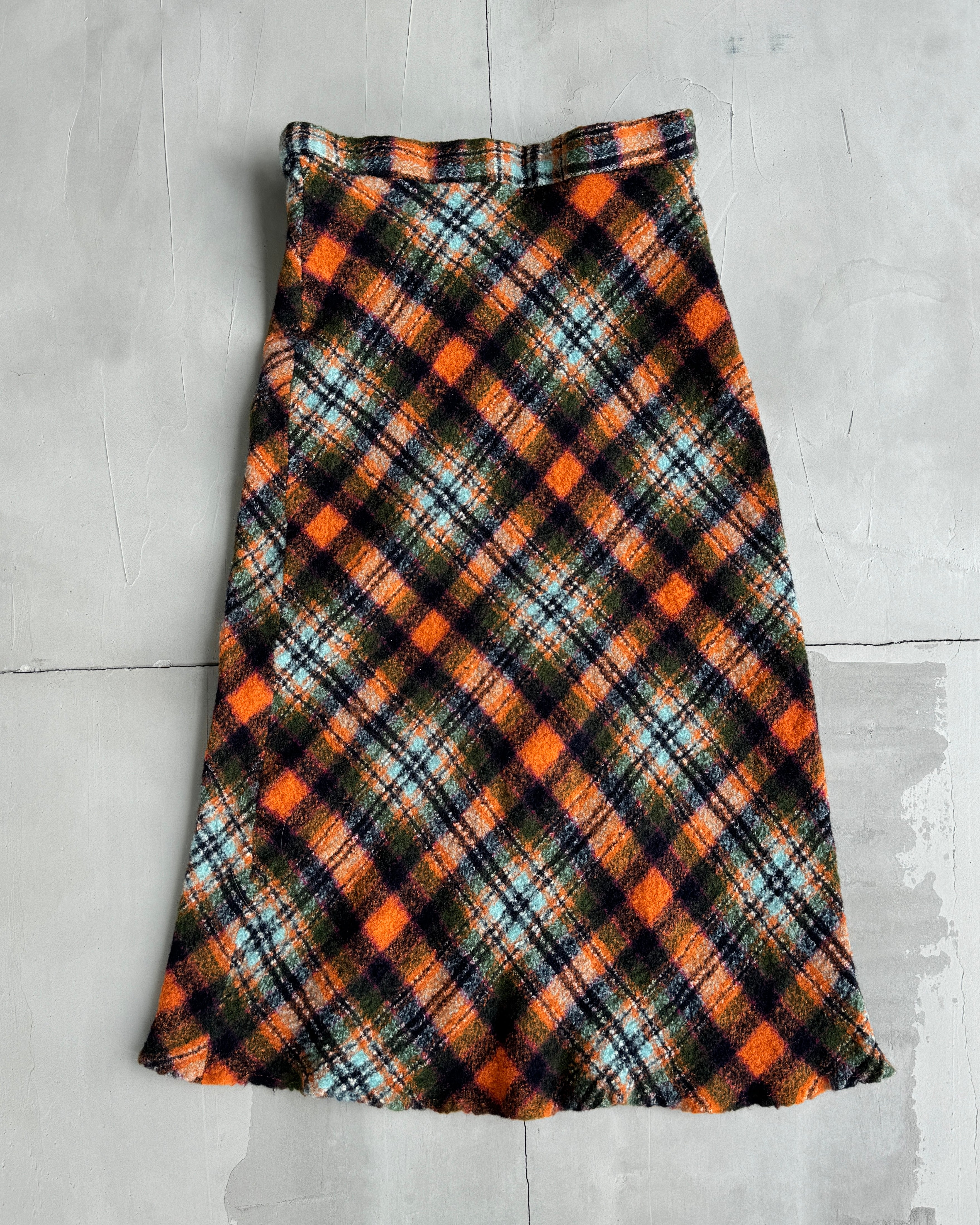 COMME DES GARCONS AW98 WOOL TARTAN MAXI SKIRT - XS