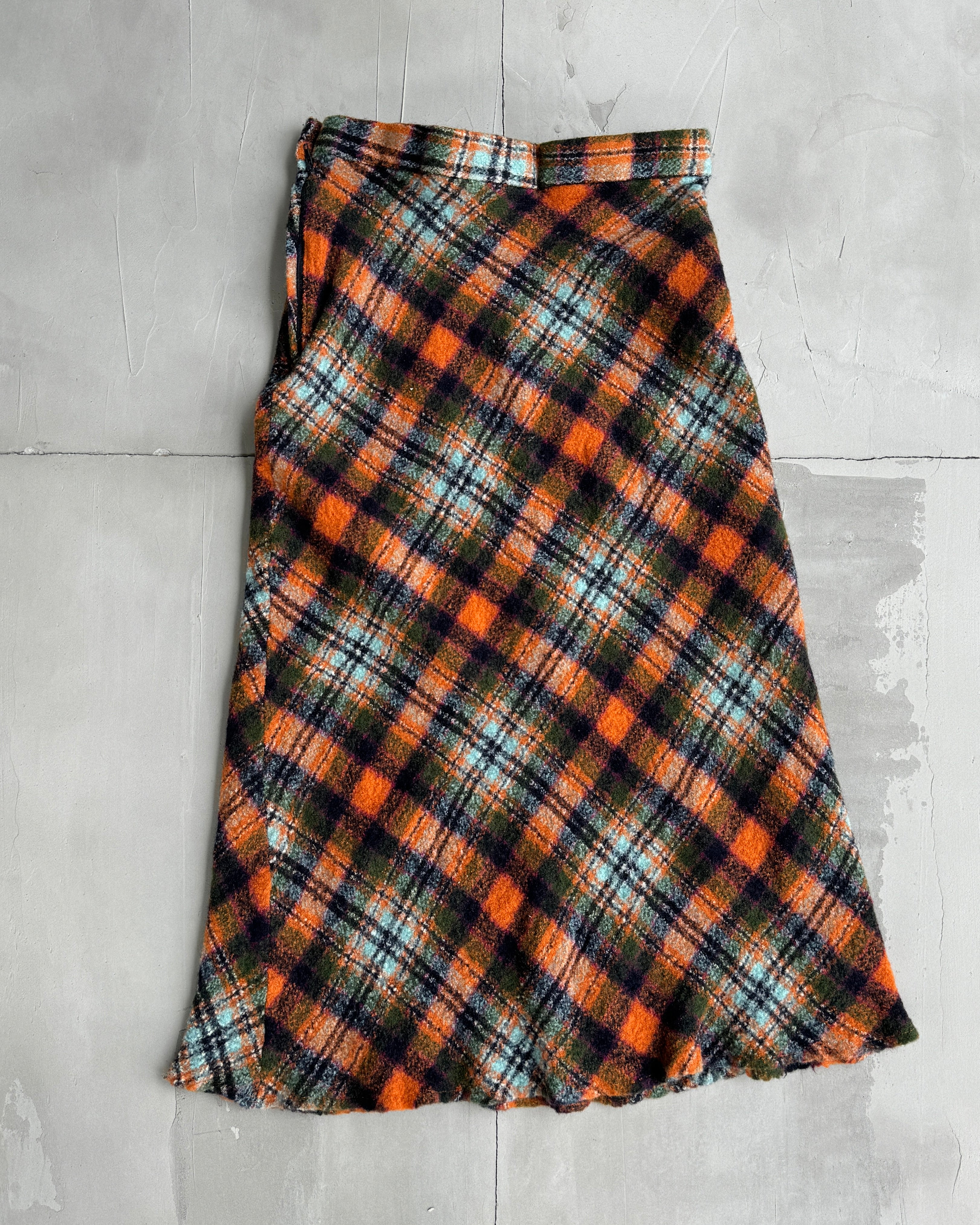COMME DES GARCONS AW98 WOOL TARTAN MAXI SKIRT - XS