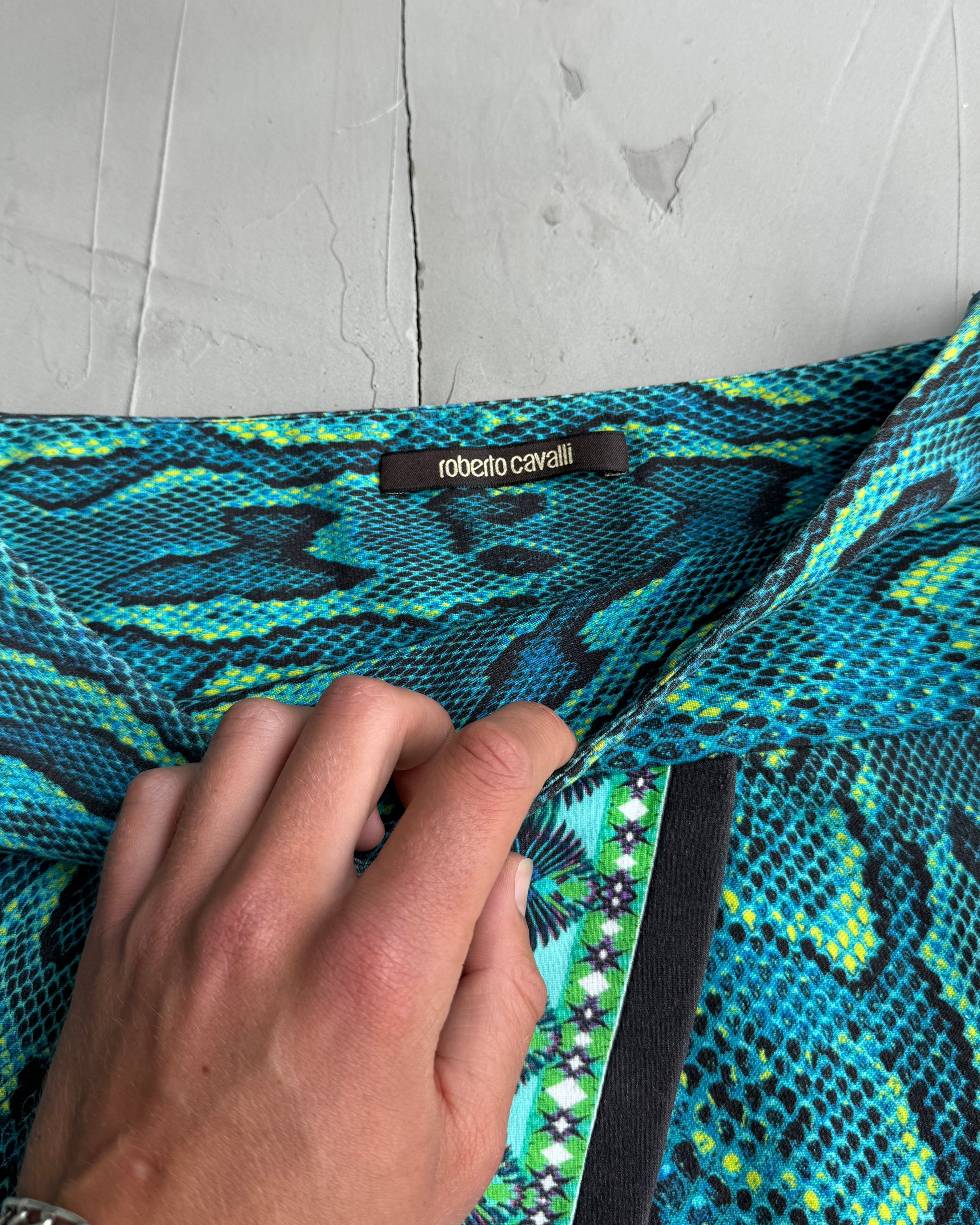 ROBERTO CAVALLI SNAKE PRINT MINI SKIRT - S