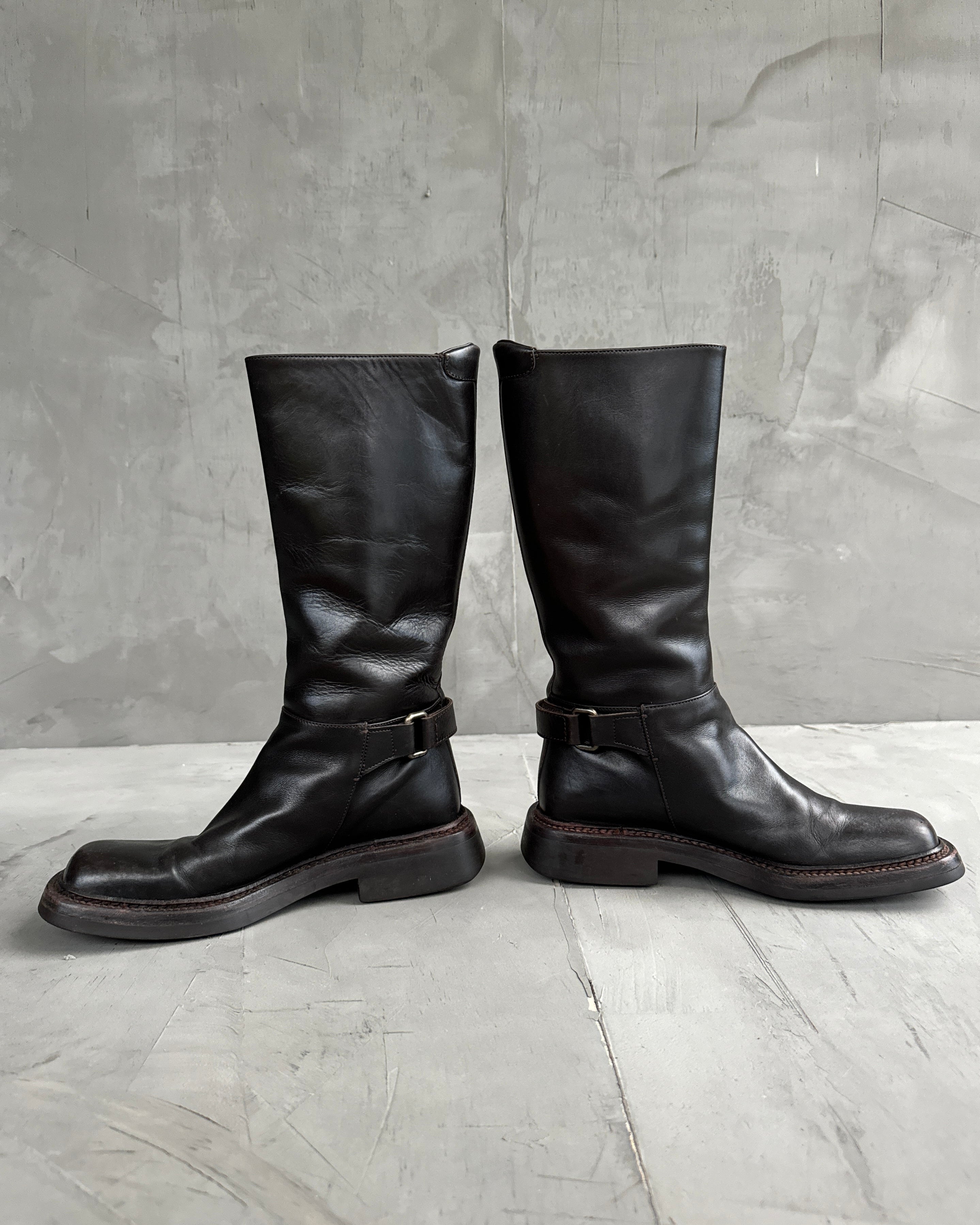 Prada FW 1999 Square Toe Leather Boots - EU 36.5