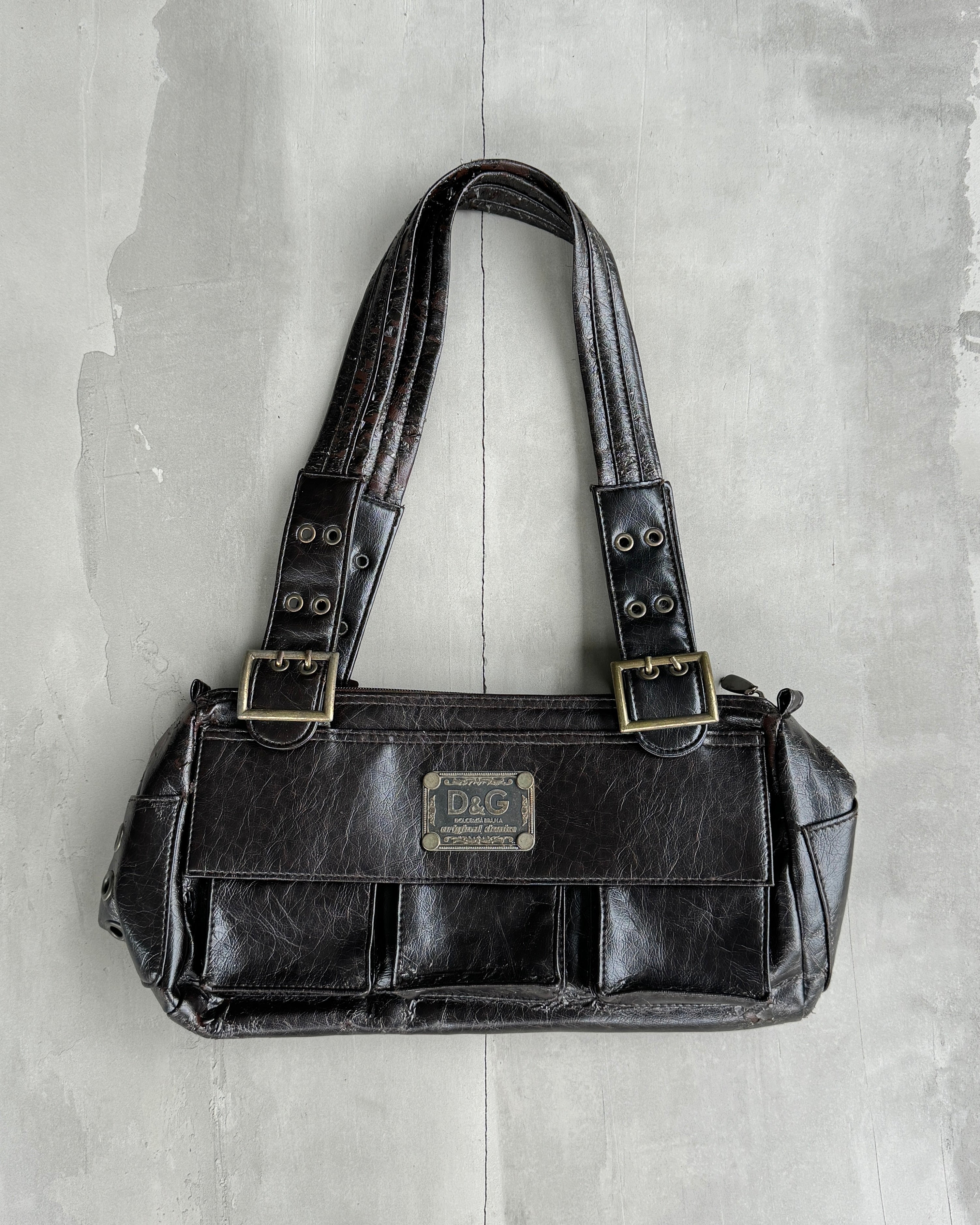 DOLCE & GABBANA FAUX LEATHER MULTI-POCKET BAG