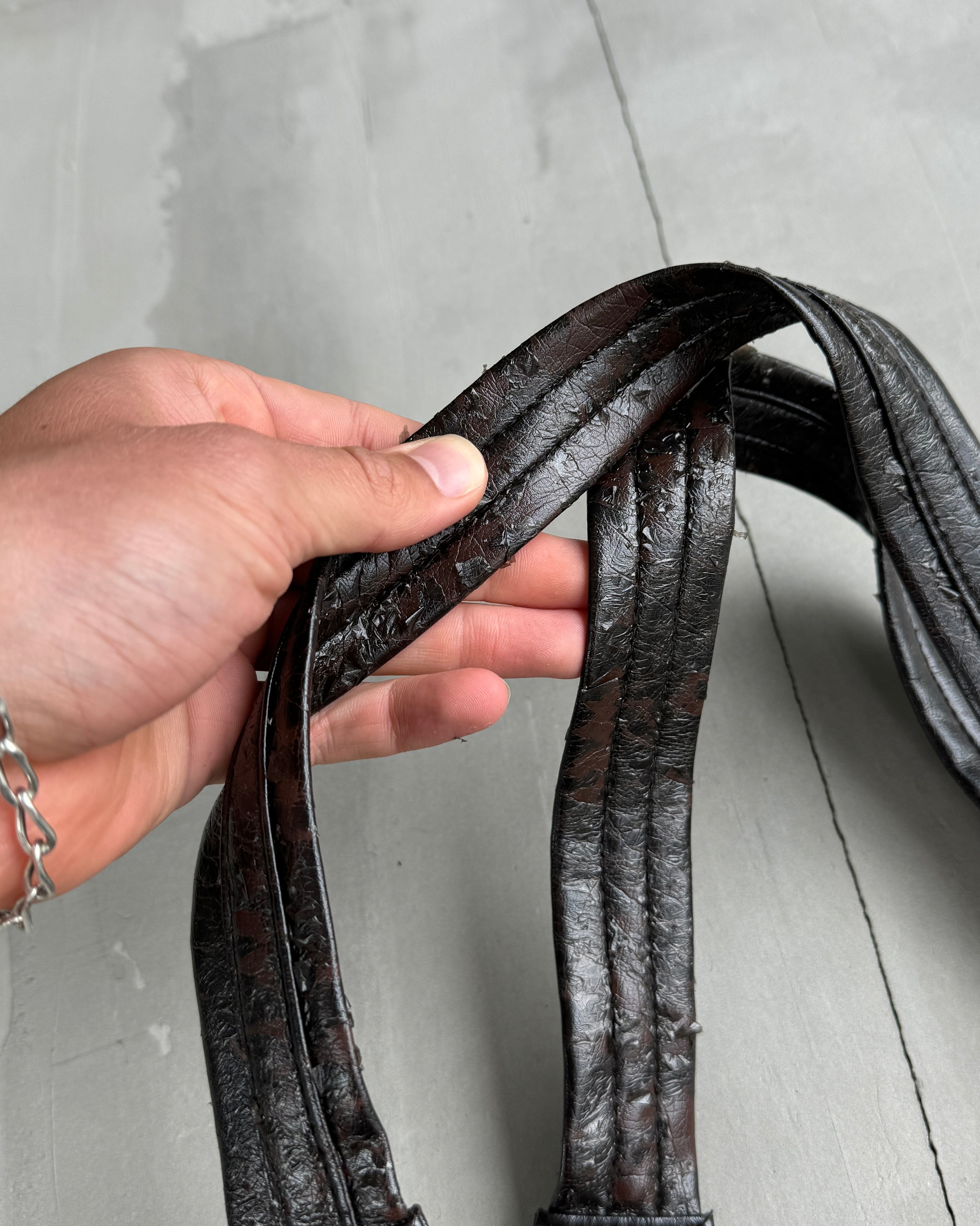 DOLCE & GABBANA FAUX LEATHER MULTI-POCKET BAG