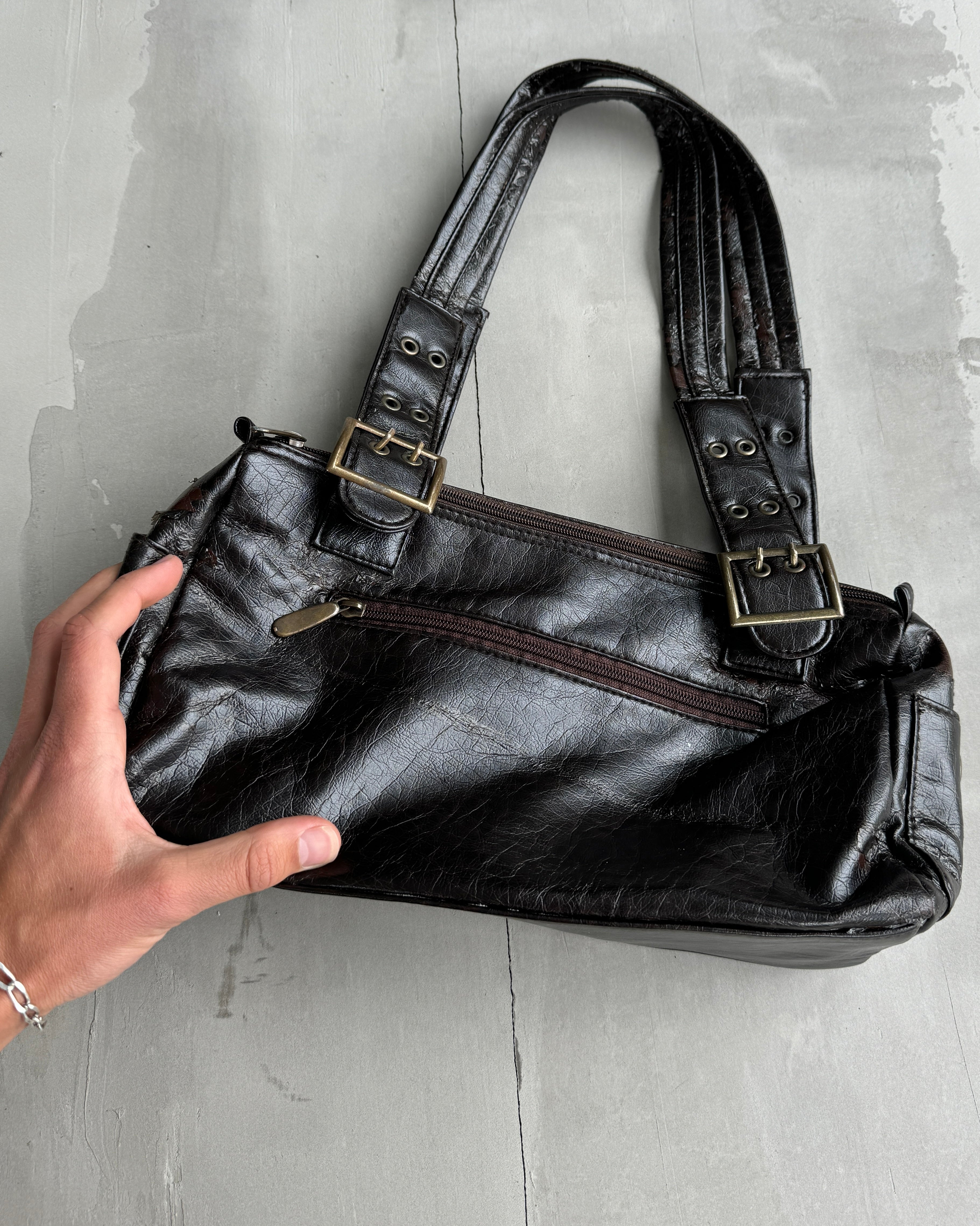 DOLCE & GABBANA FAUX LEATHER MULTI-POCKET BAG