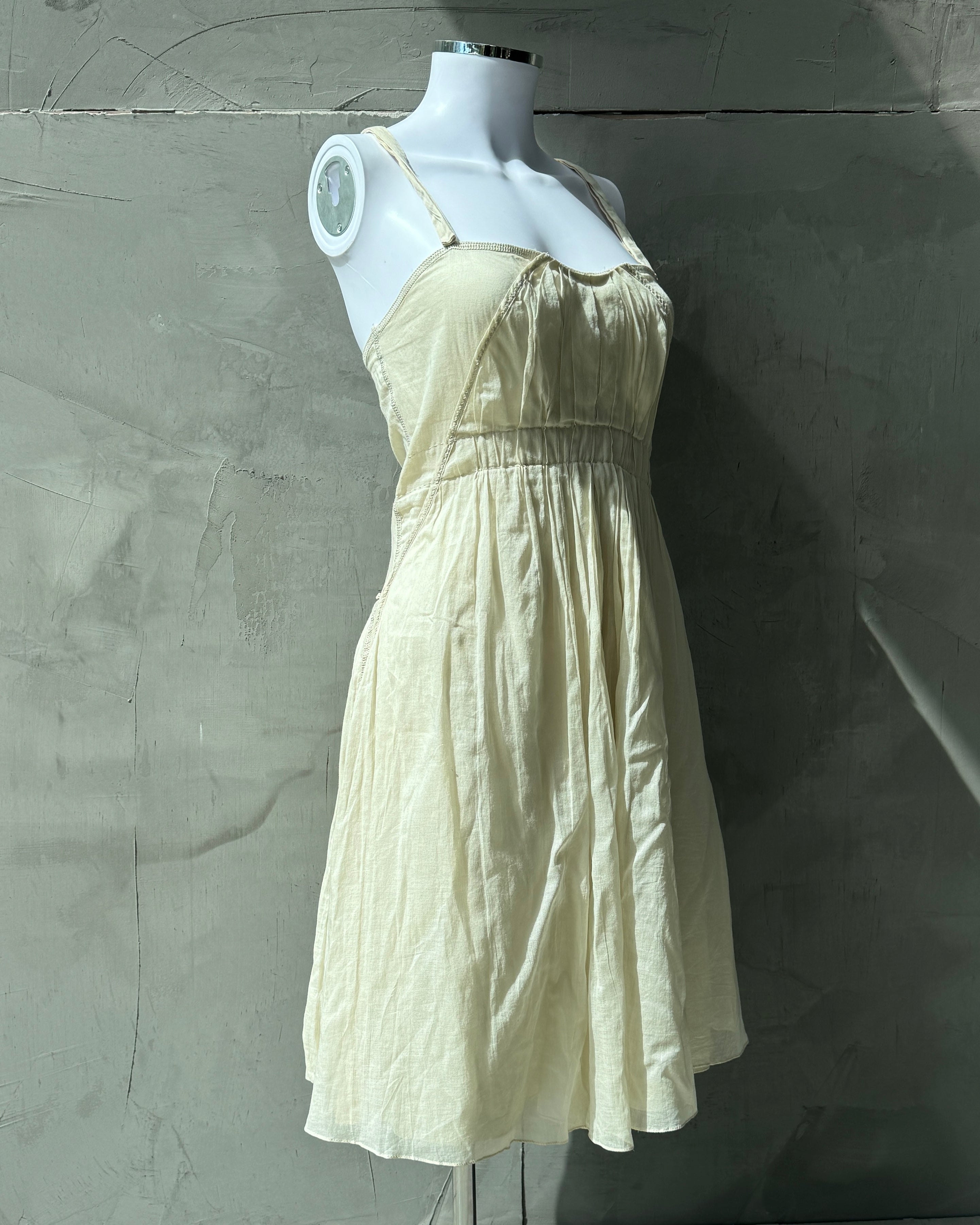 PRADA SS06 CREAM LINEN DRESS - S/M