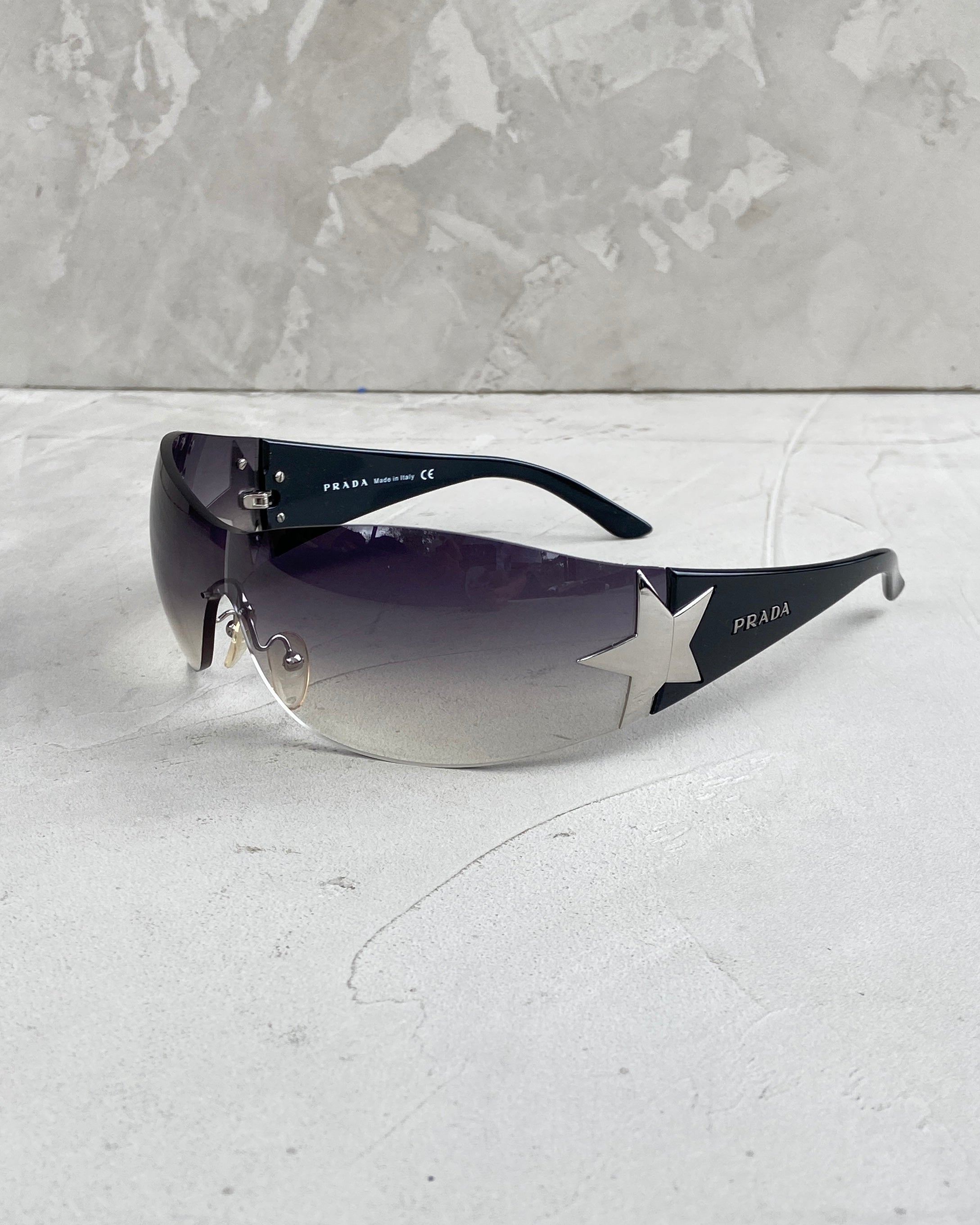 PRADA 2000'S WRAP AROUND STAR SUNGLASSES