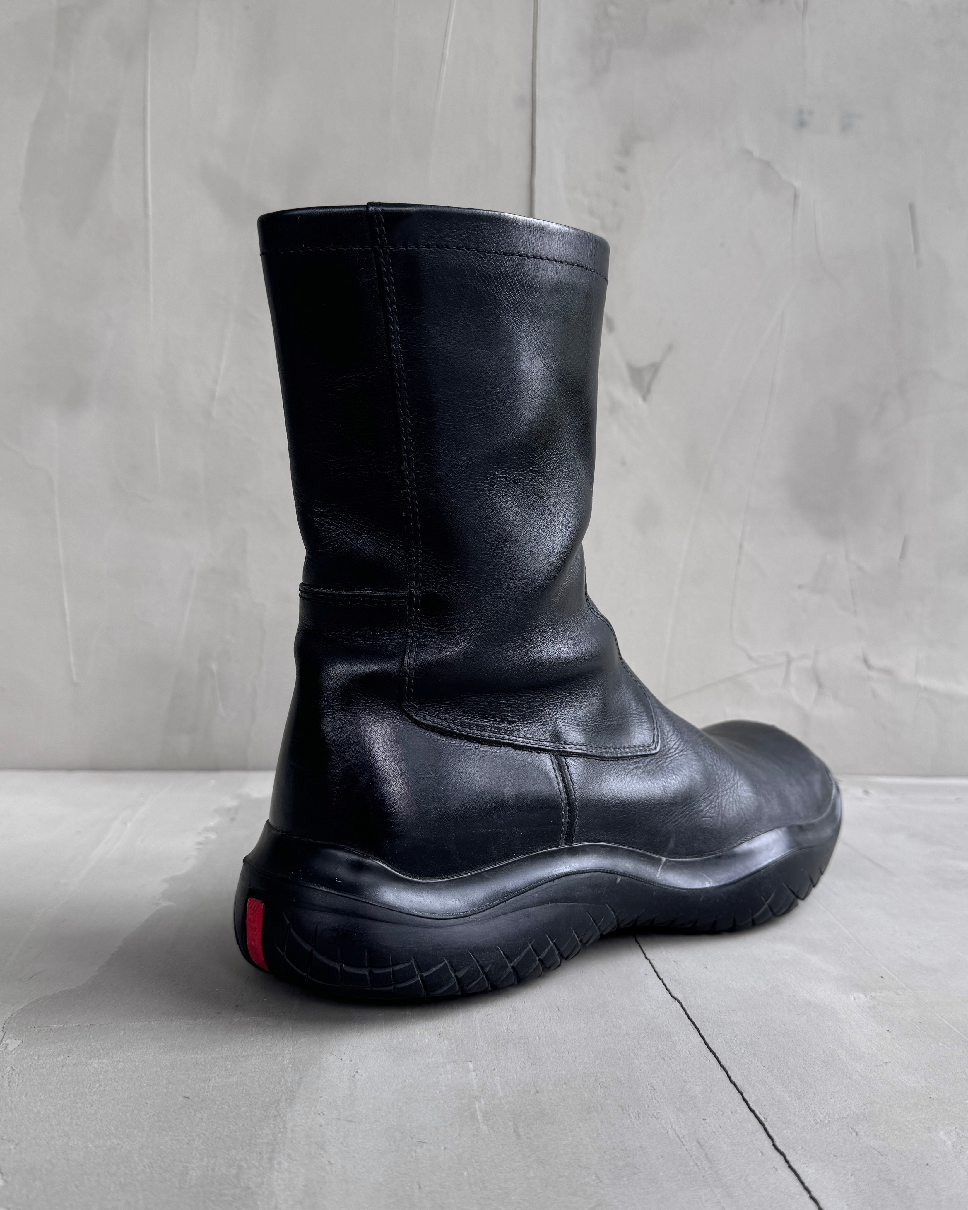 PRADA AW99 VIBRAM LEATHER BOOTS - UK 9