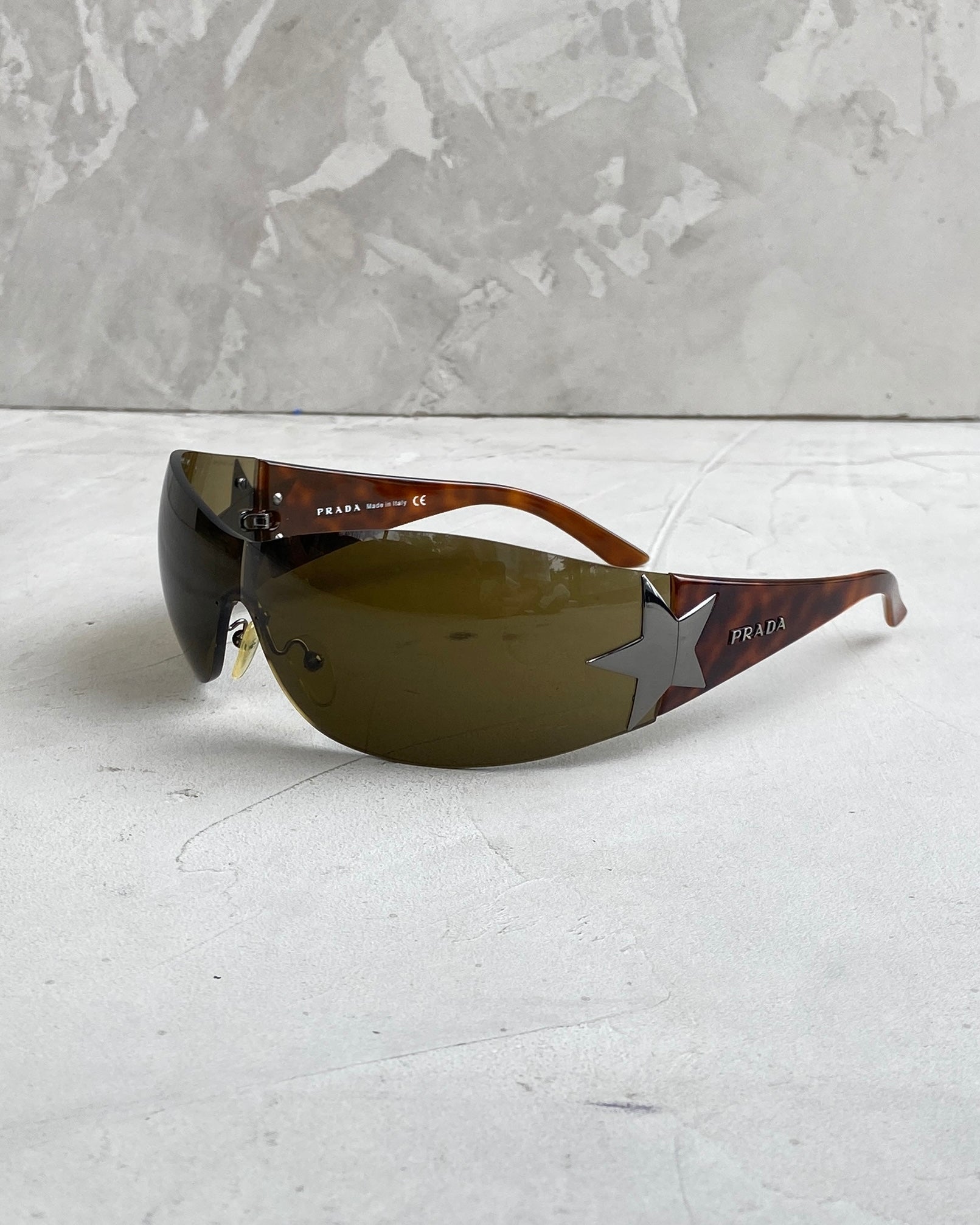 PRADA 2000'S WRAP AROUND STAR SUNGLASSES