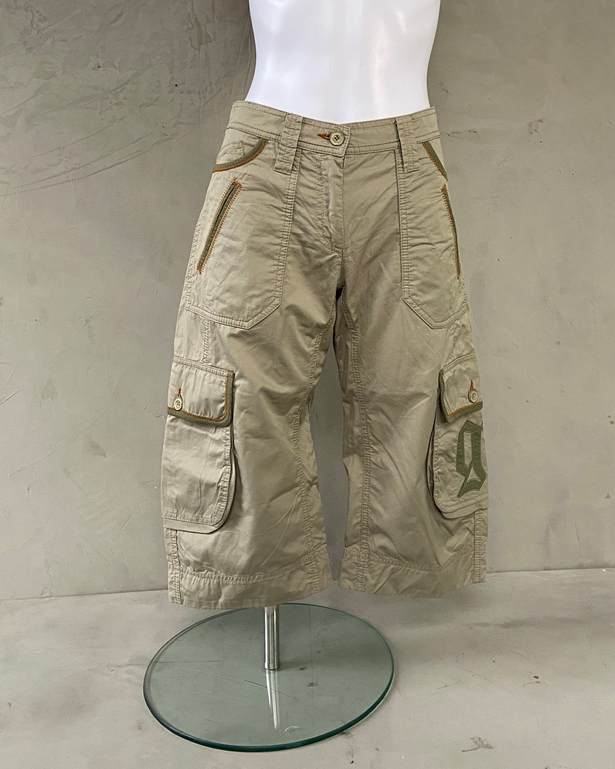 JOHN GALLIANO 2000'S CARGO CAPRI SHORTS - S