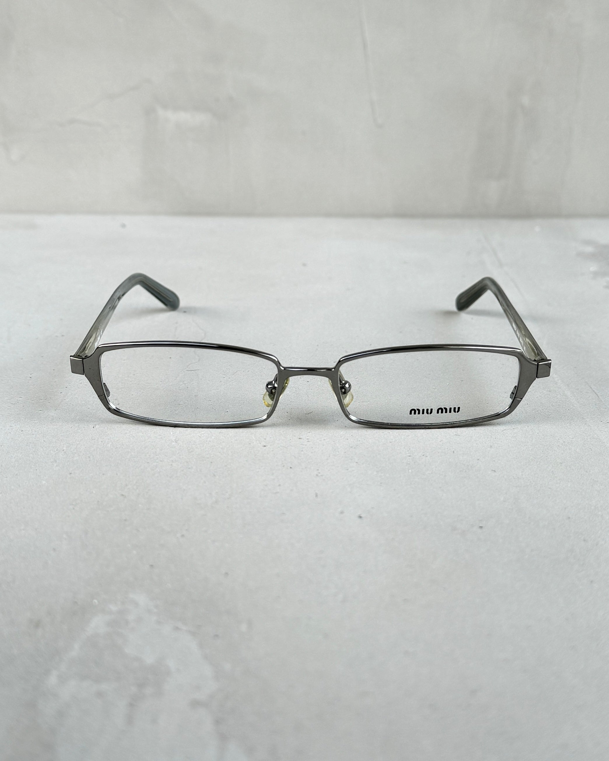 MIU MIU CLEAR LENS SILVER BAYONETTA EYE GLASSES