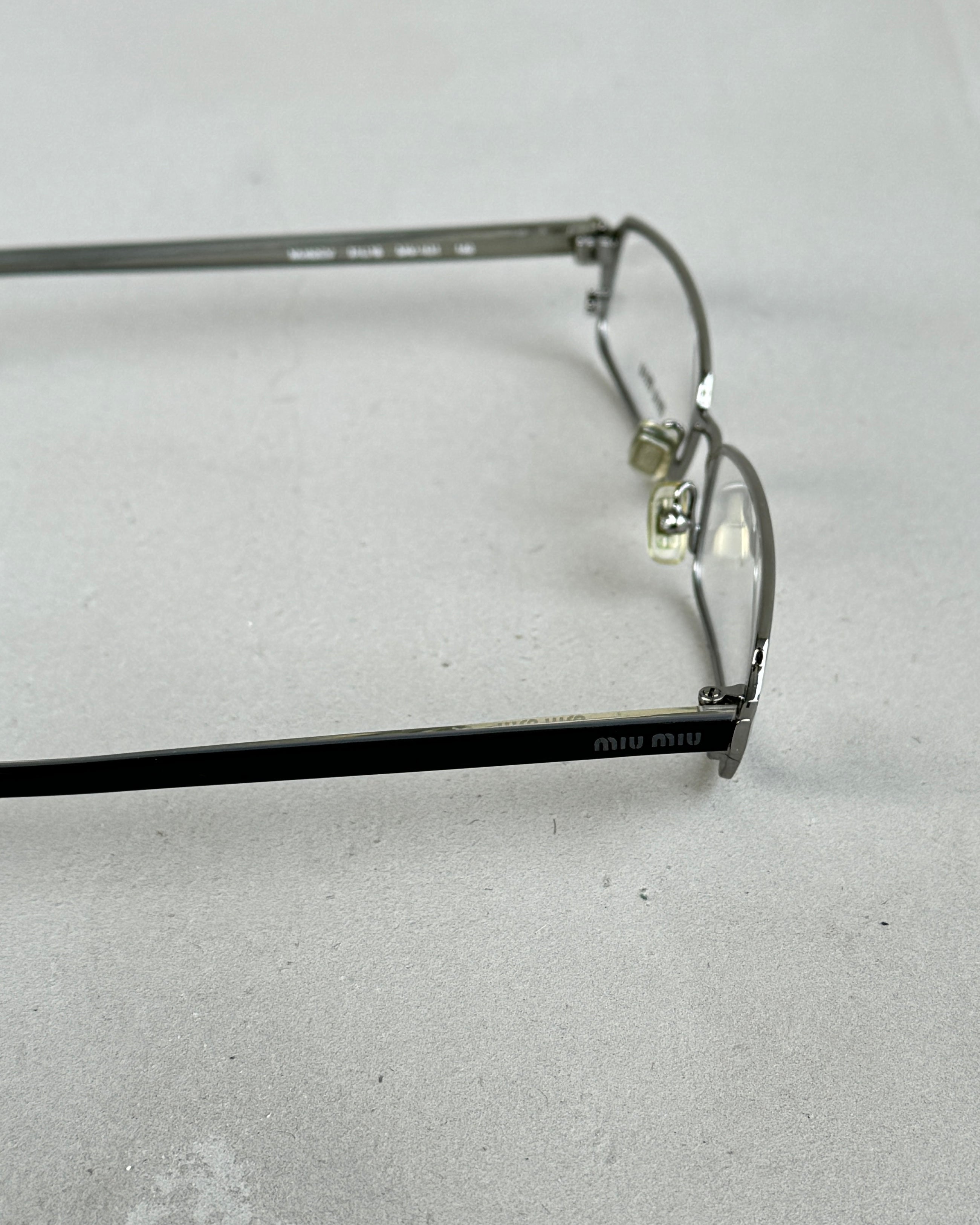 MIU MIU CLEAR LENS SILVER BAYONETTA EYE GLASSES