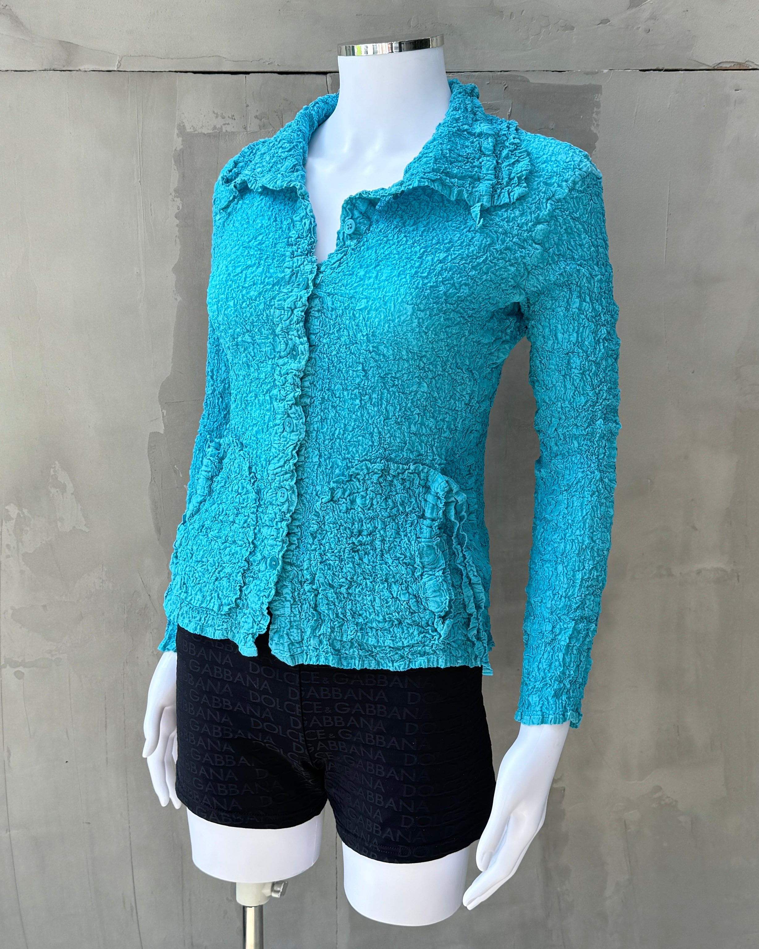 ISSEY MIYAKE SAMPLE PLEATED BUTTON UP CARDIGAN