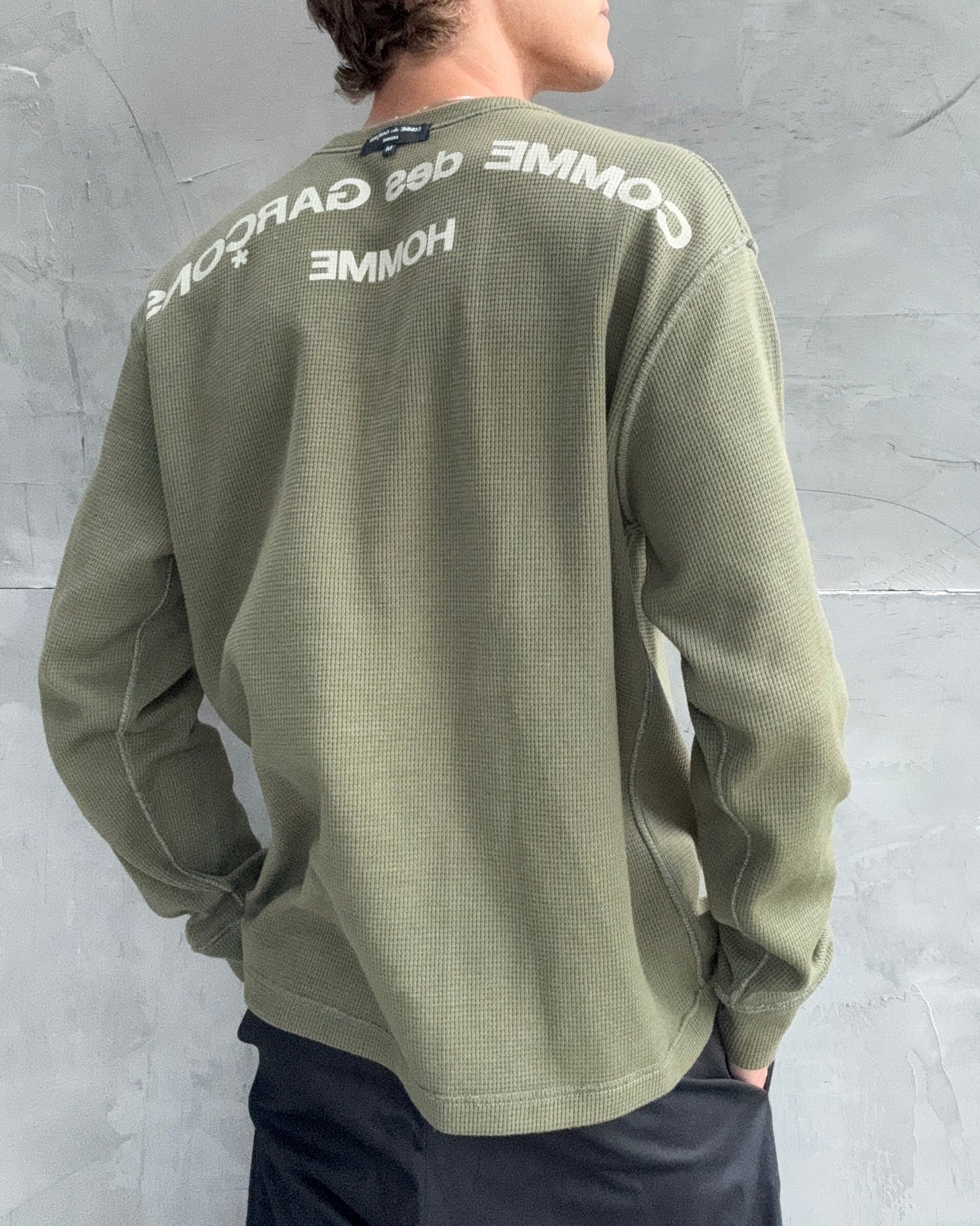 Comme Des Garçons Homme AW07 Logo Waffle Sweater - L