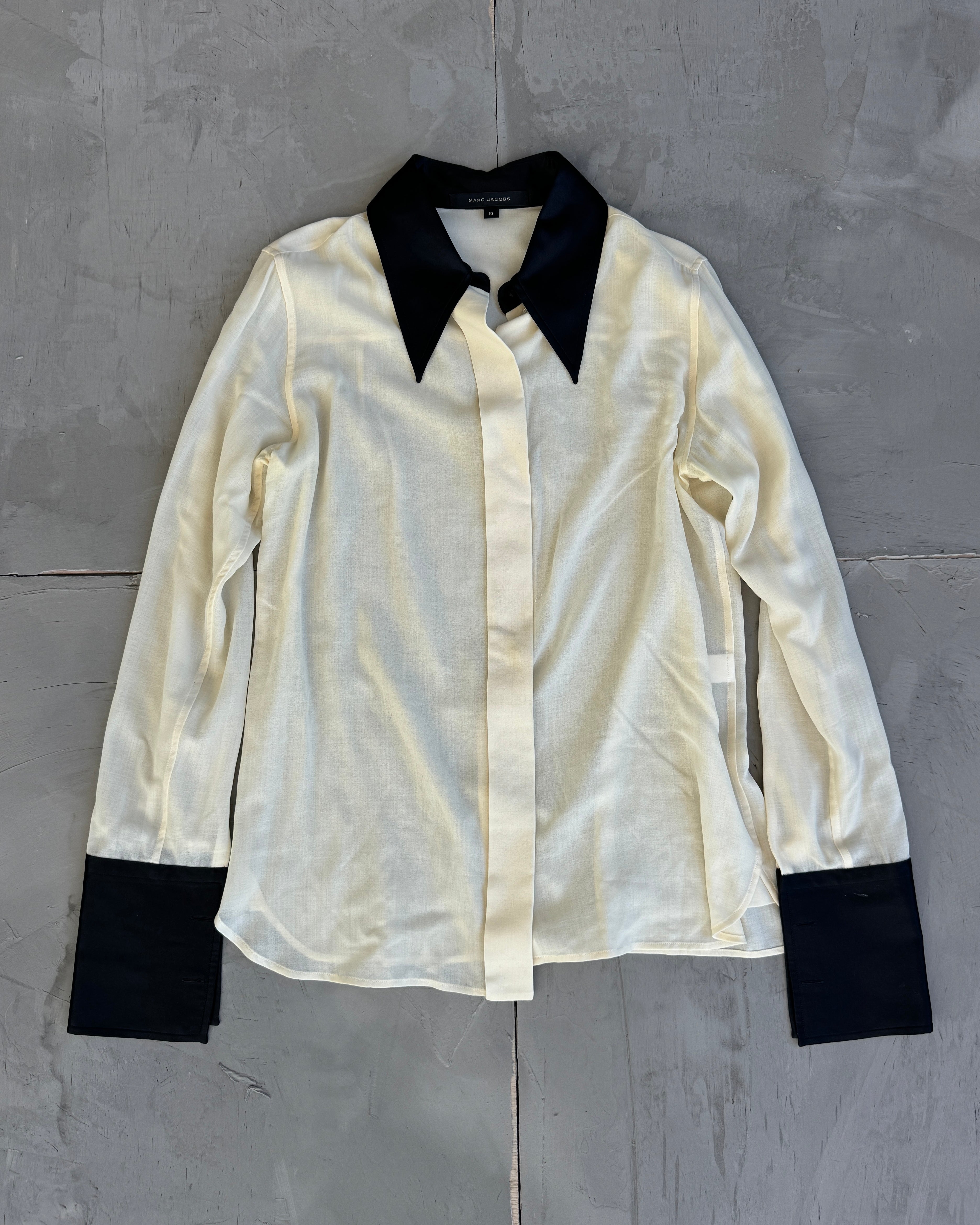 Marc Jacobs Dagger Collar Sheer Wool Shirt
