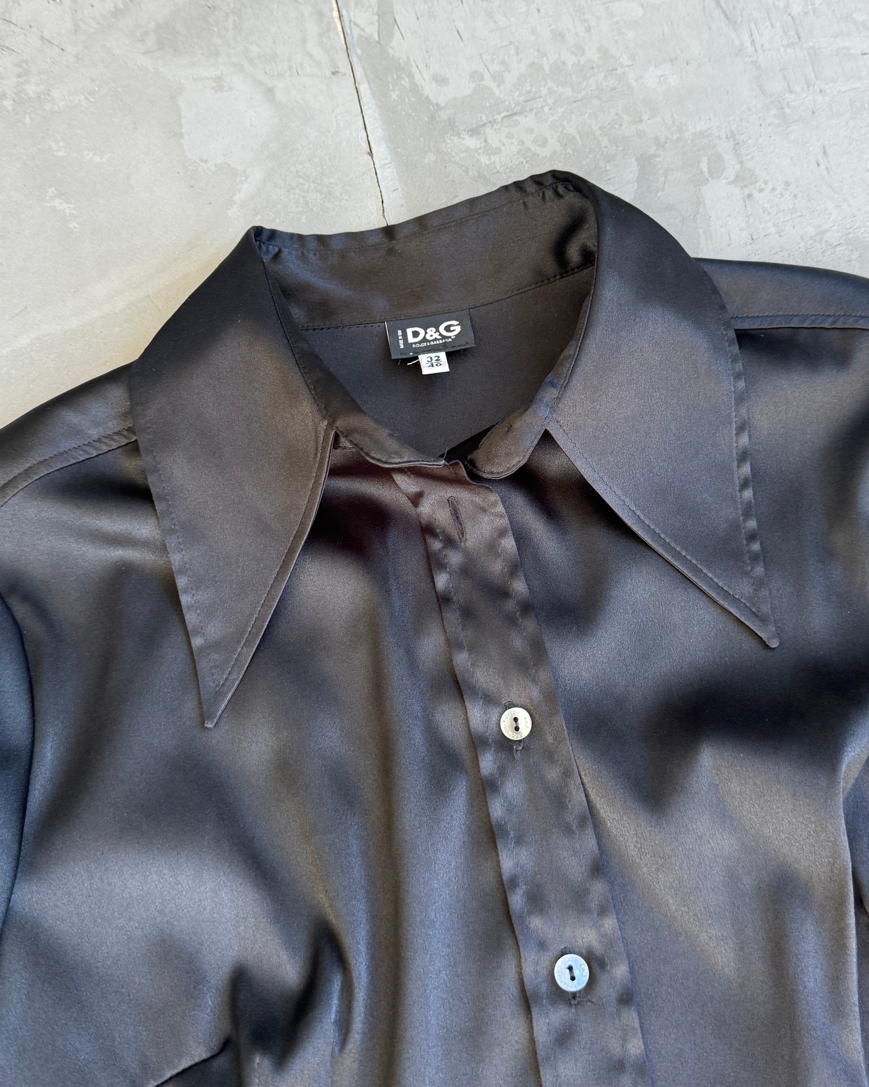 D&G Satin Dagger Collar Shirt - Men’s S