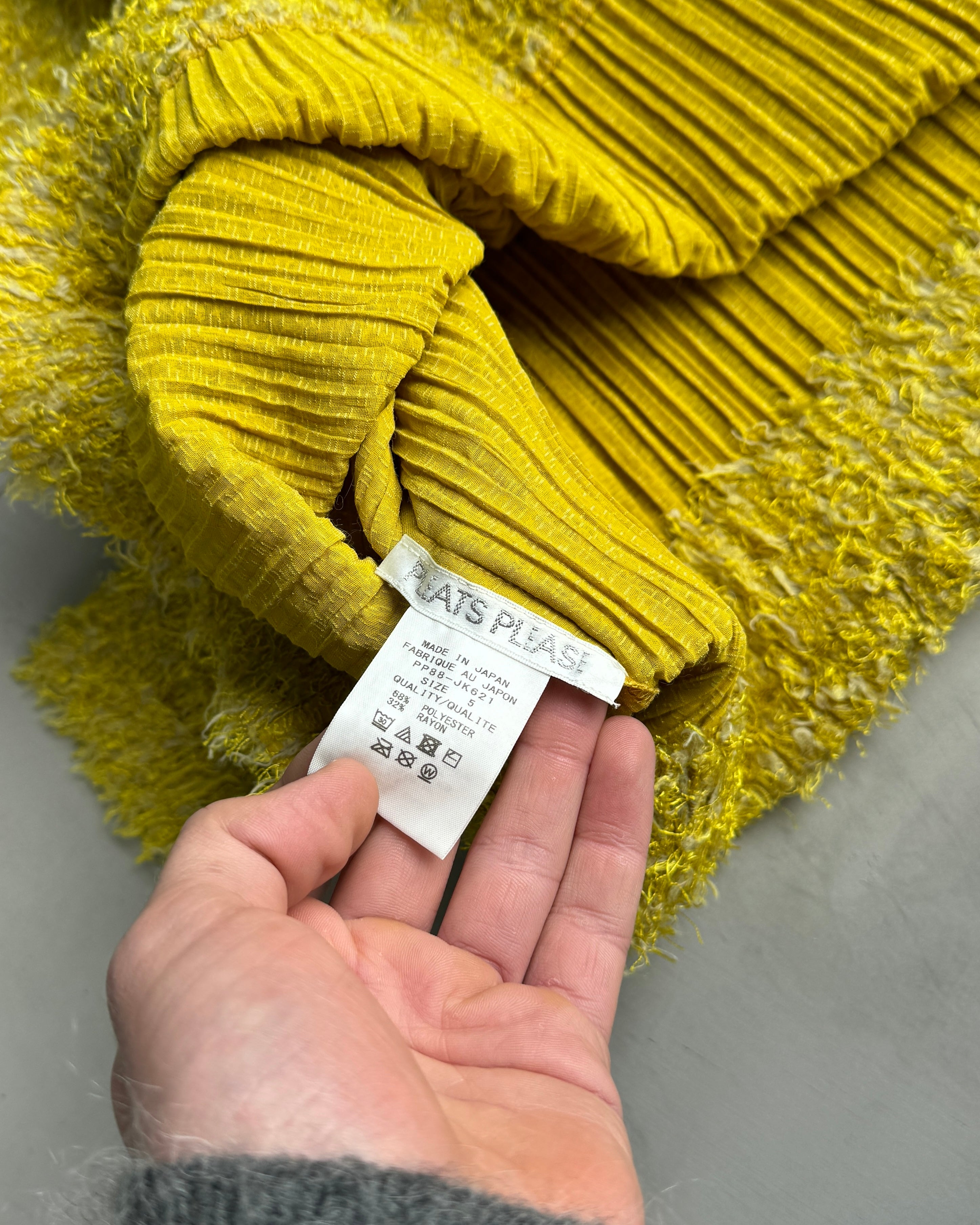 Issey Miyake Pleats Please FW18 Textured Yellow Top