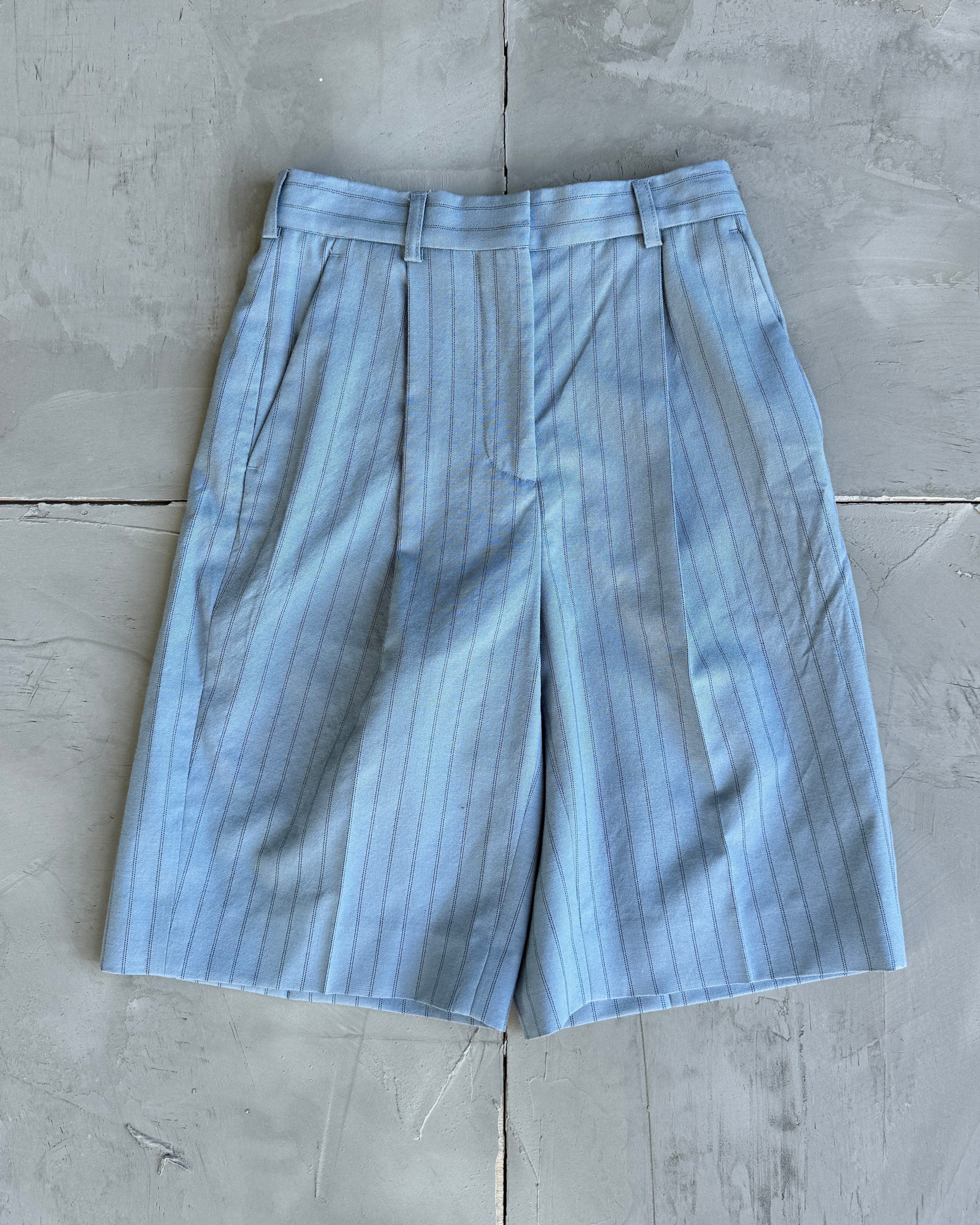 Acne Studios Wide Leg Pinstriped Shorts - W26