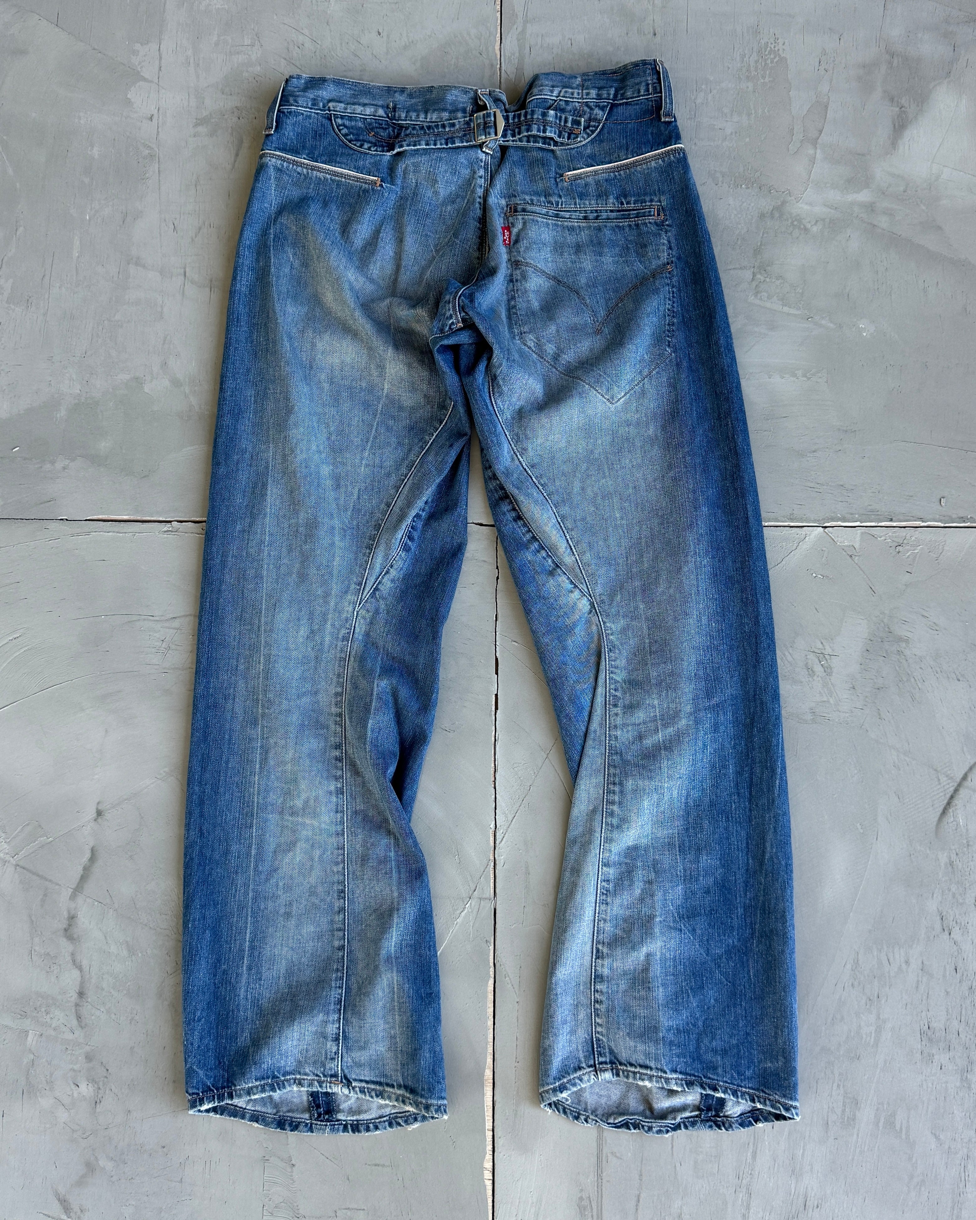 Levi's Engineered Twisted Denim Jeans with Cinch Back Buckle
