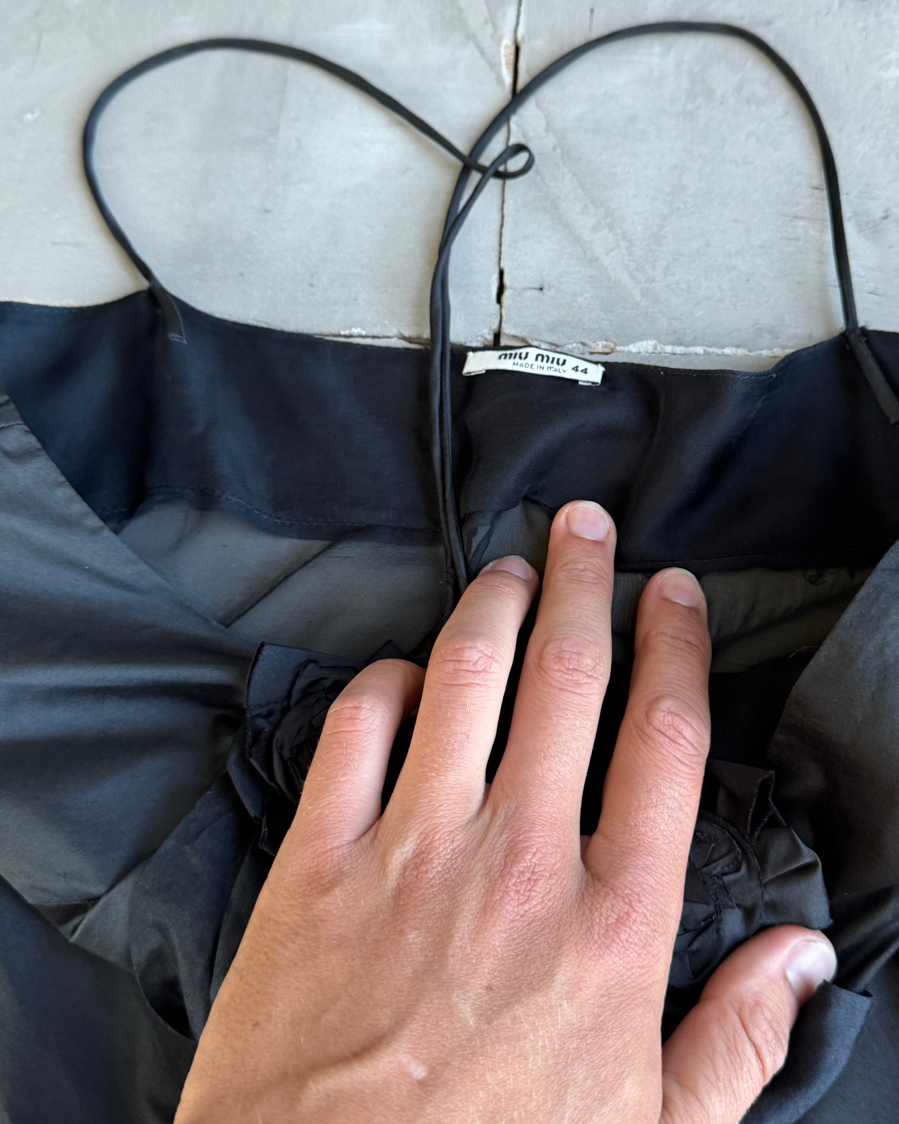 Miu Miu Silk Sheer Panel Flower Dress - M