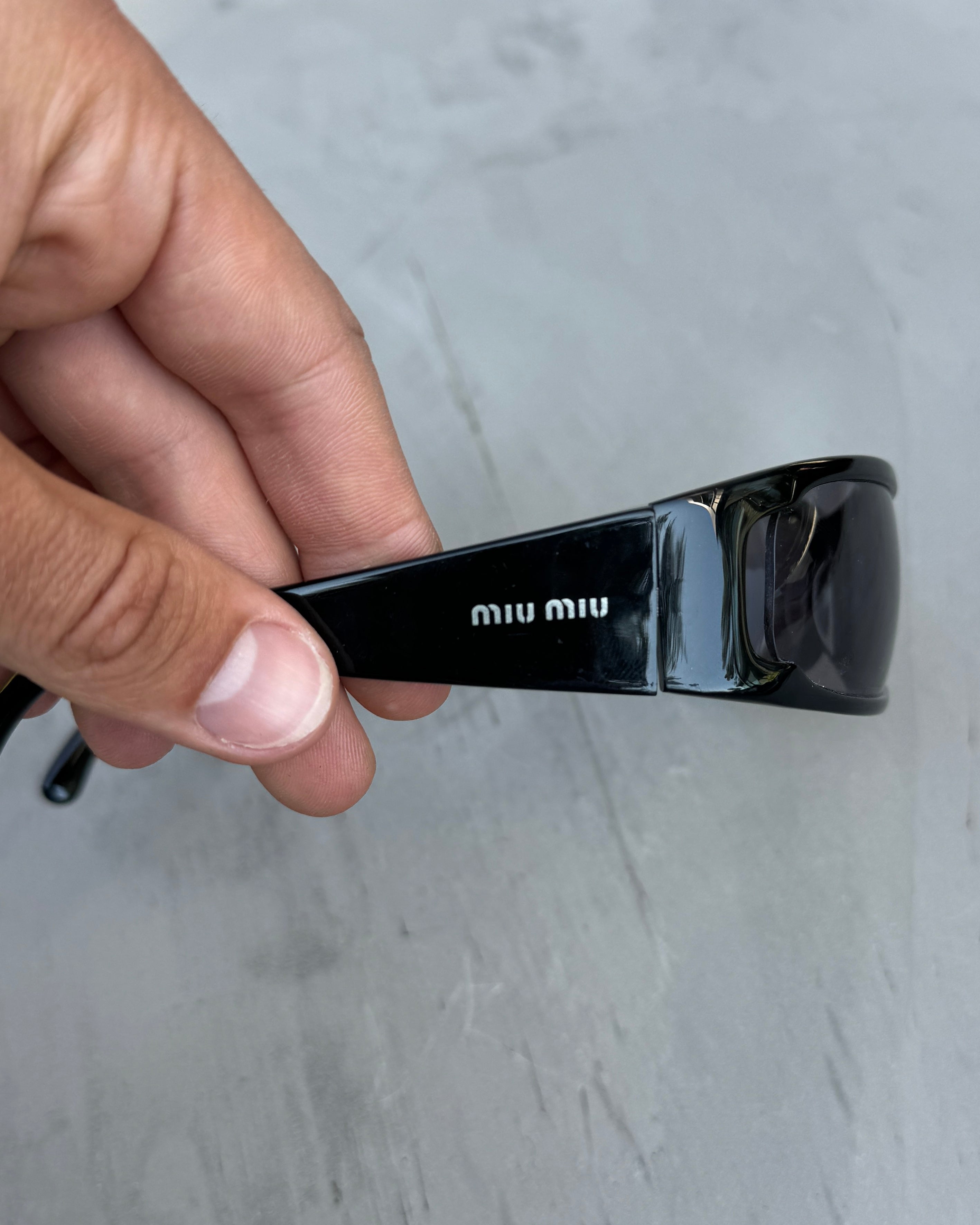 Miu Miu Wrap Around Black Sunglasses