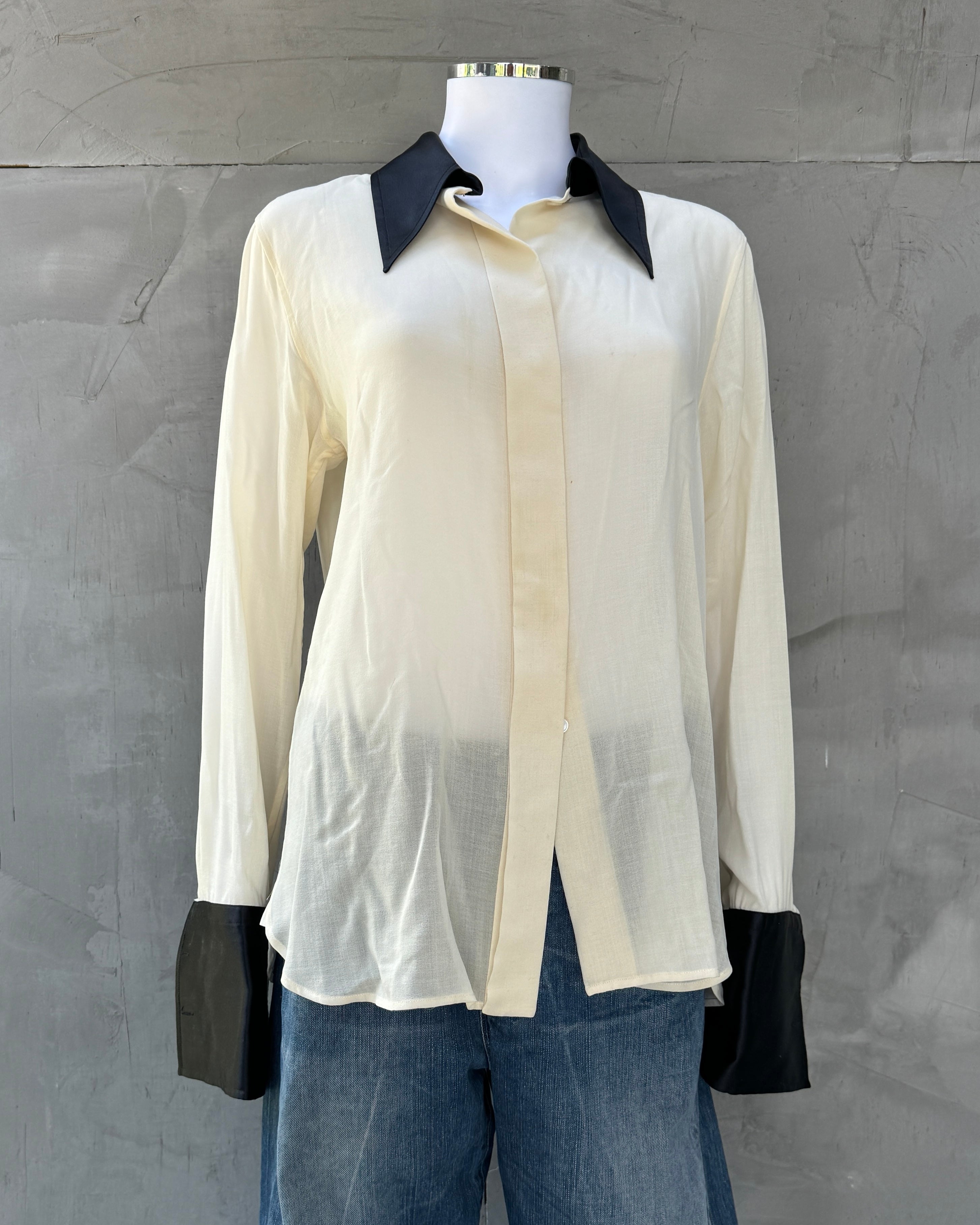Marc Jacobs Dagger Collar Sheer Wool Shirt