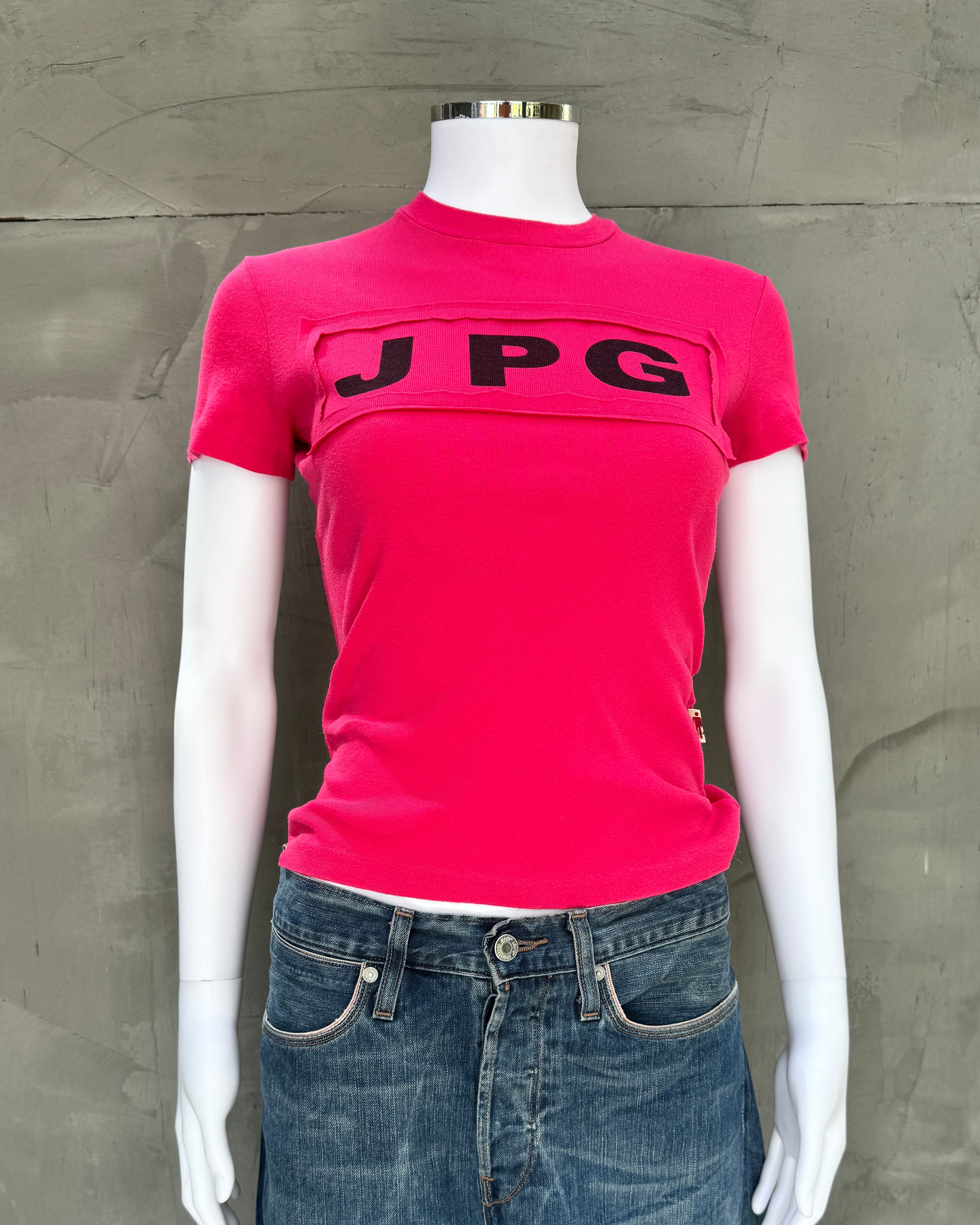 Jean-Paul Gaultier 'JPG Jeans' Pink Baby Tee - S