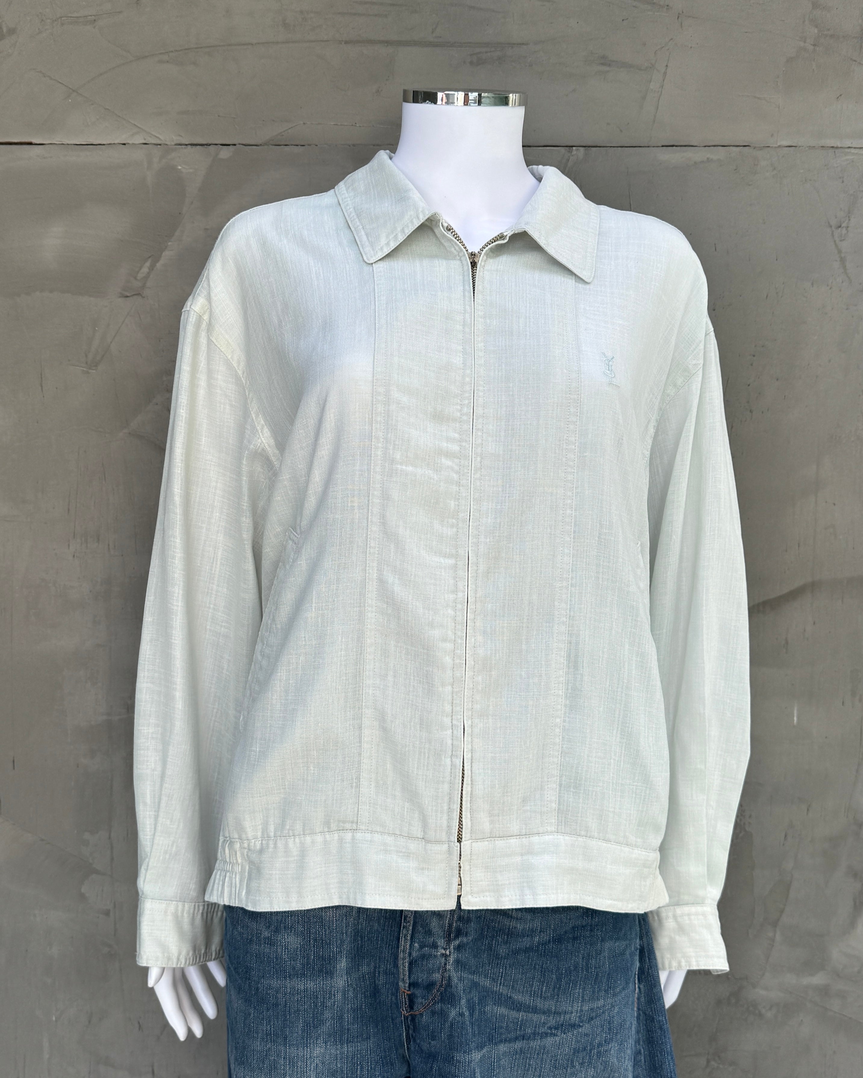 Yves Saint Laurent YSL Light Blue Linen Jacket