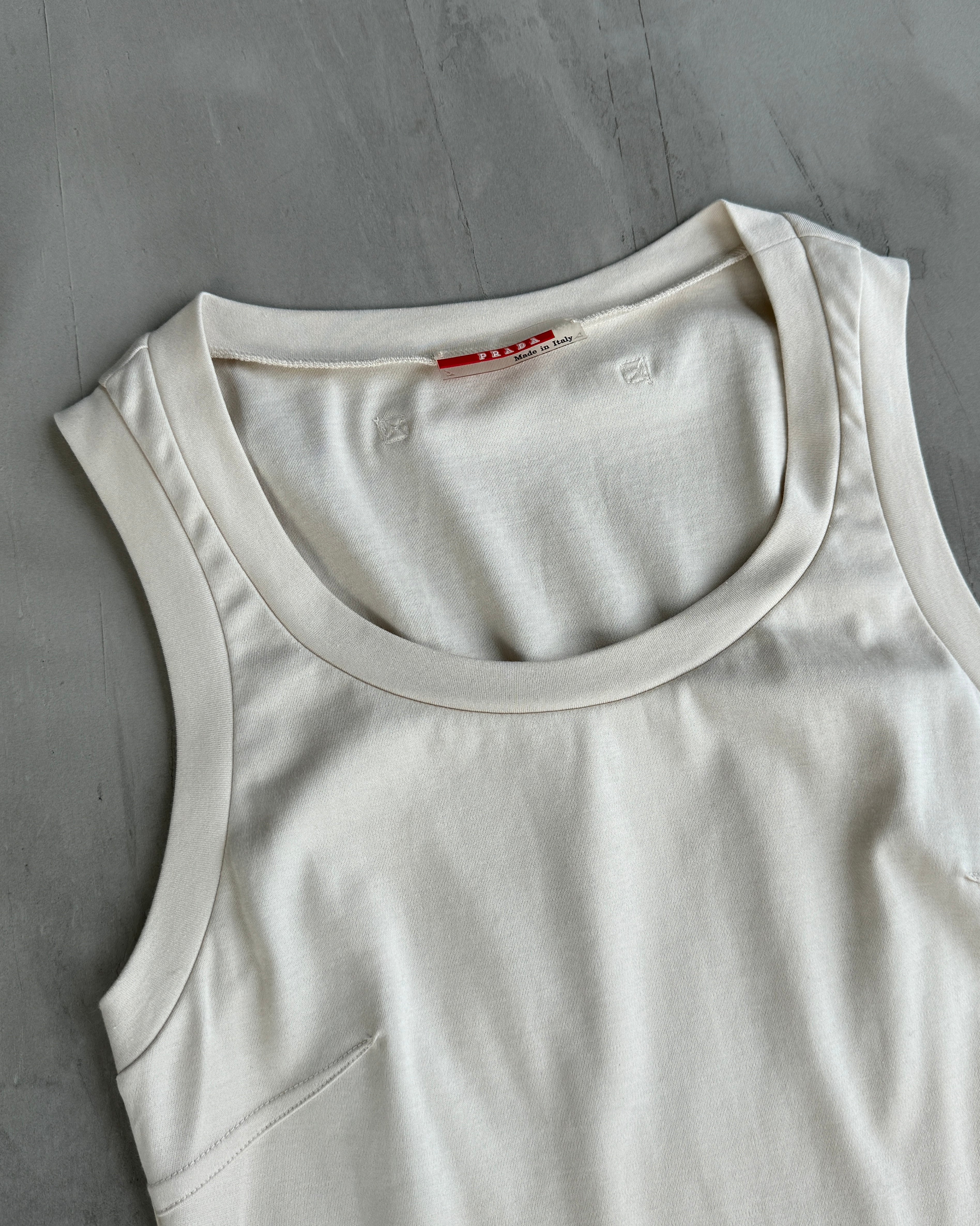 PRADA SPORT 2000'S CREAM VEST TOP - M