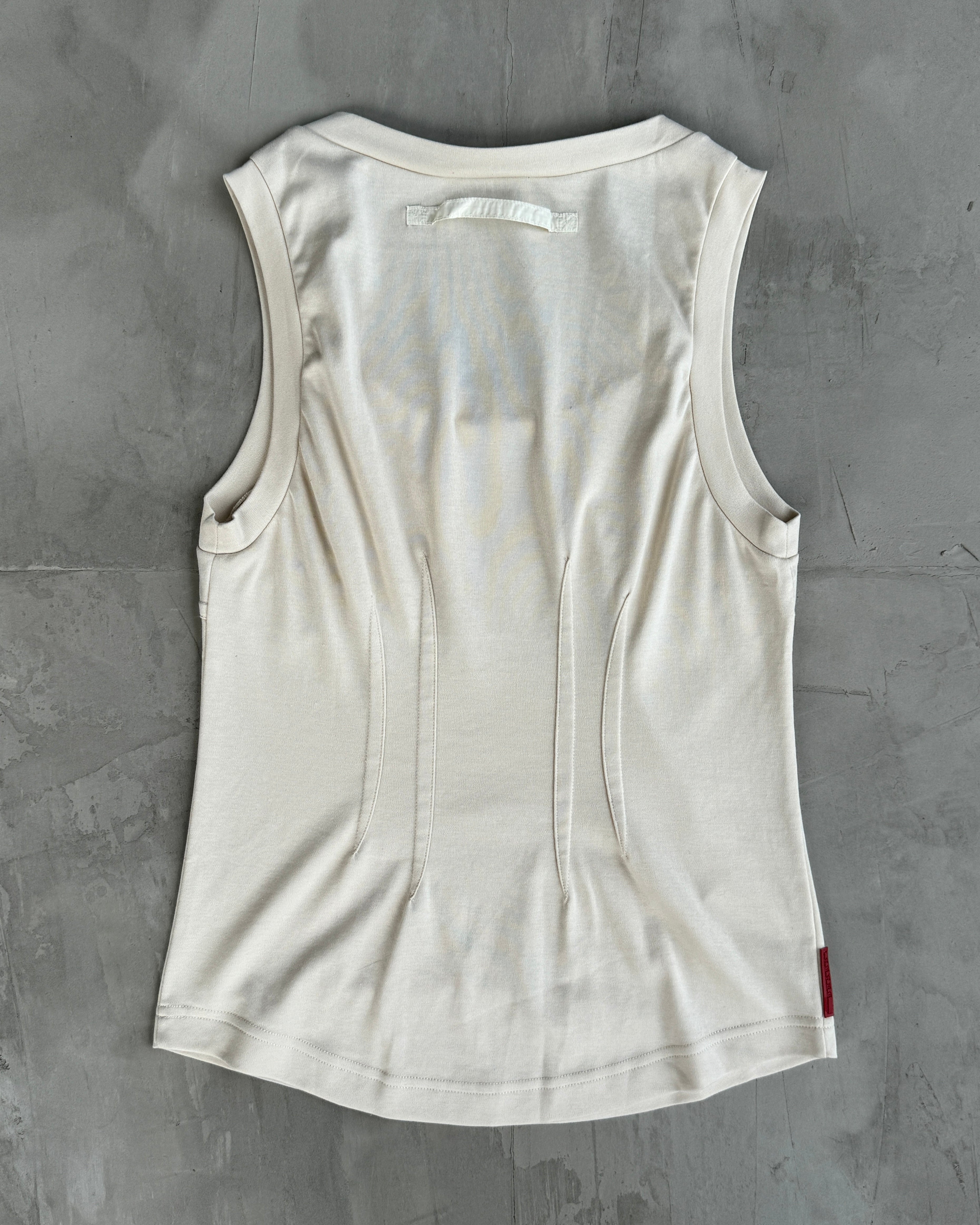 PRADA SPORT 2000'S CREAM VEST TOP - M