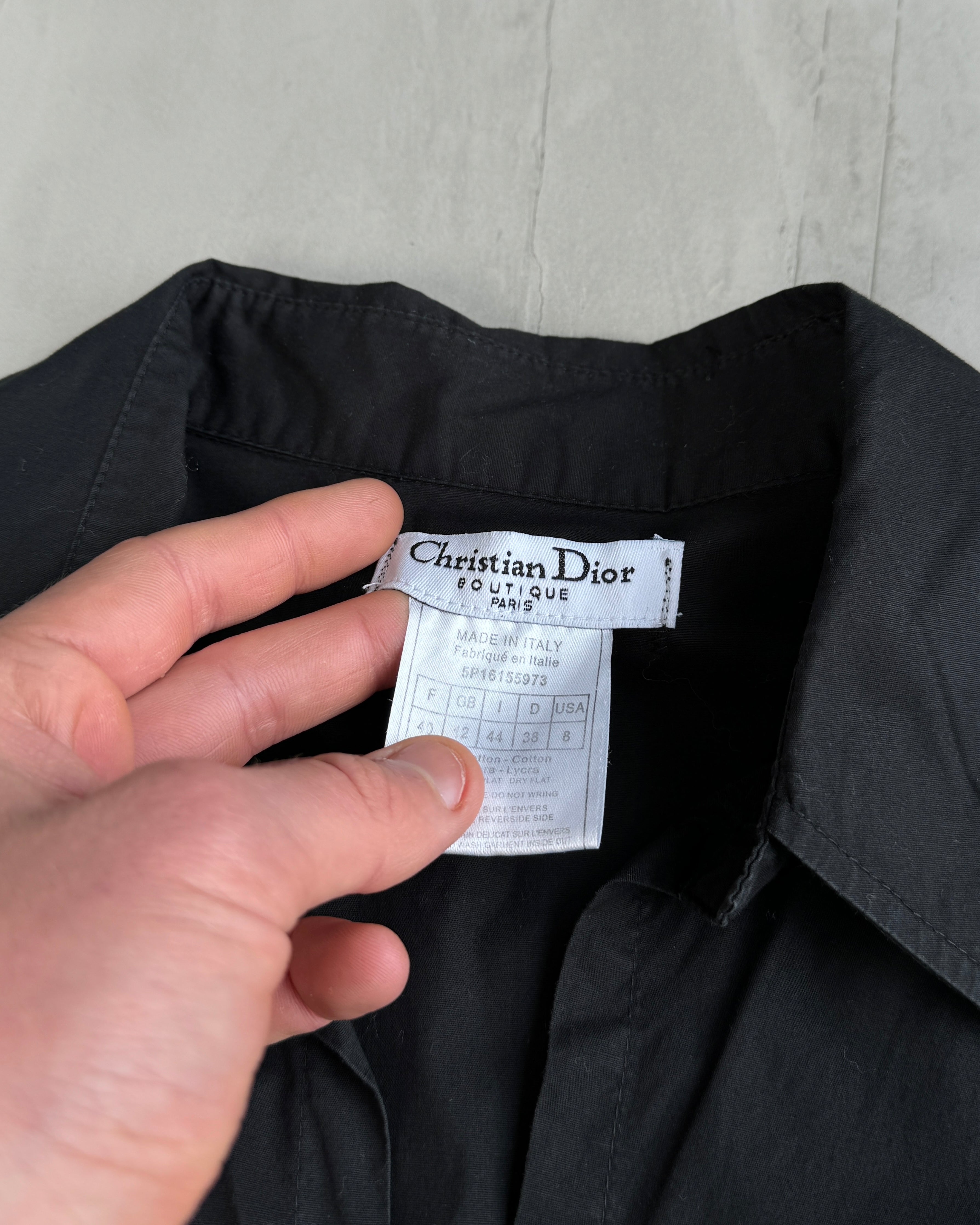 CHRISTIAN DIOR CORSET COLLARED TOP - M