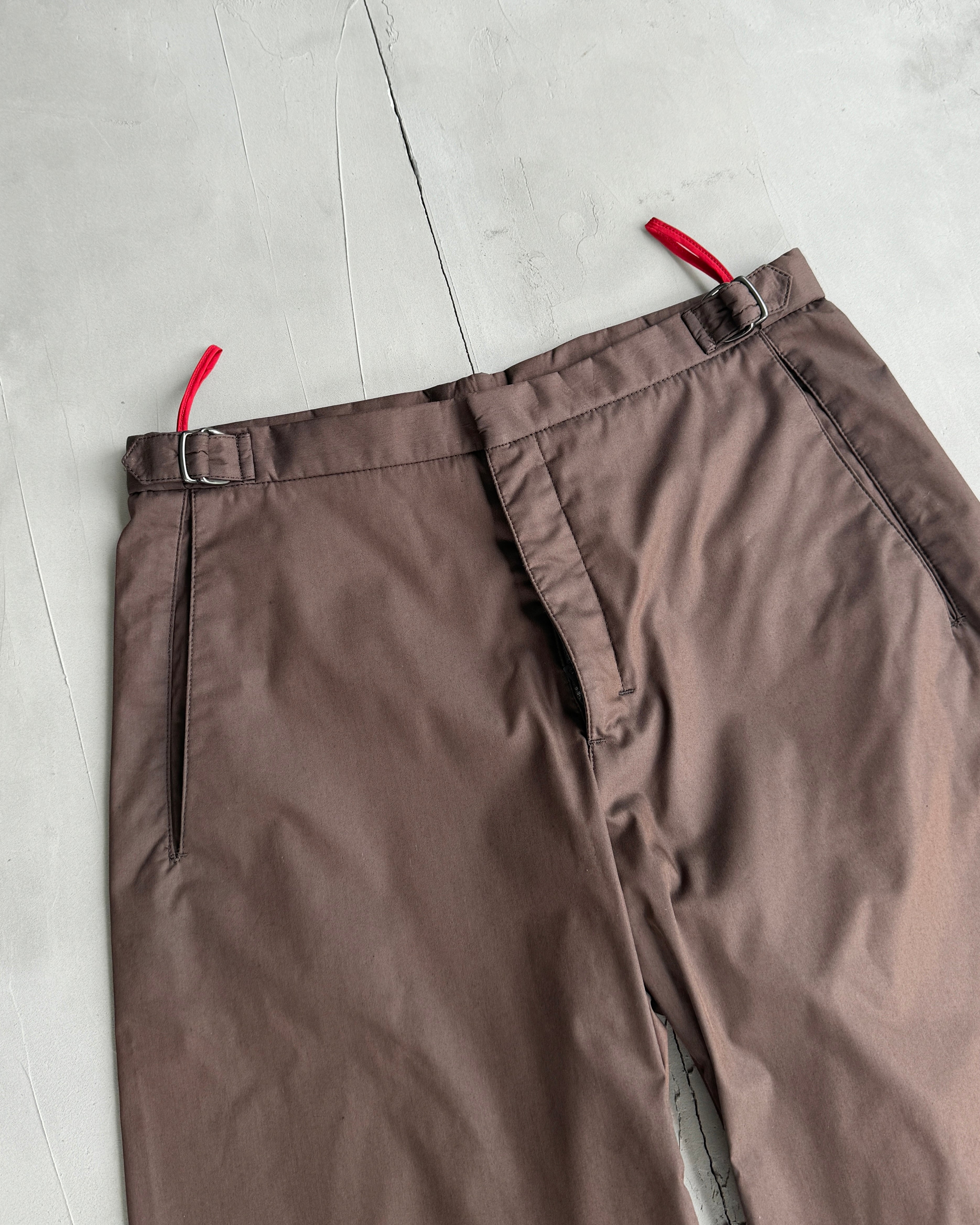 PRADA SPORT 'BELLA HADID' WIDE LEG STRAP TROUSERS - M