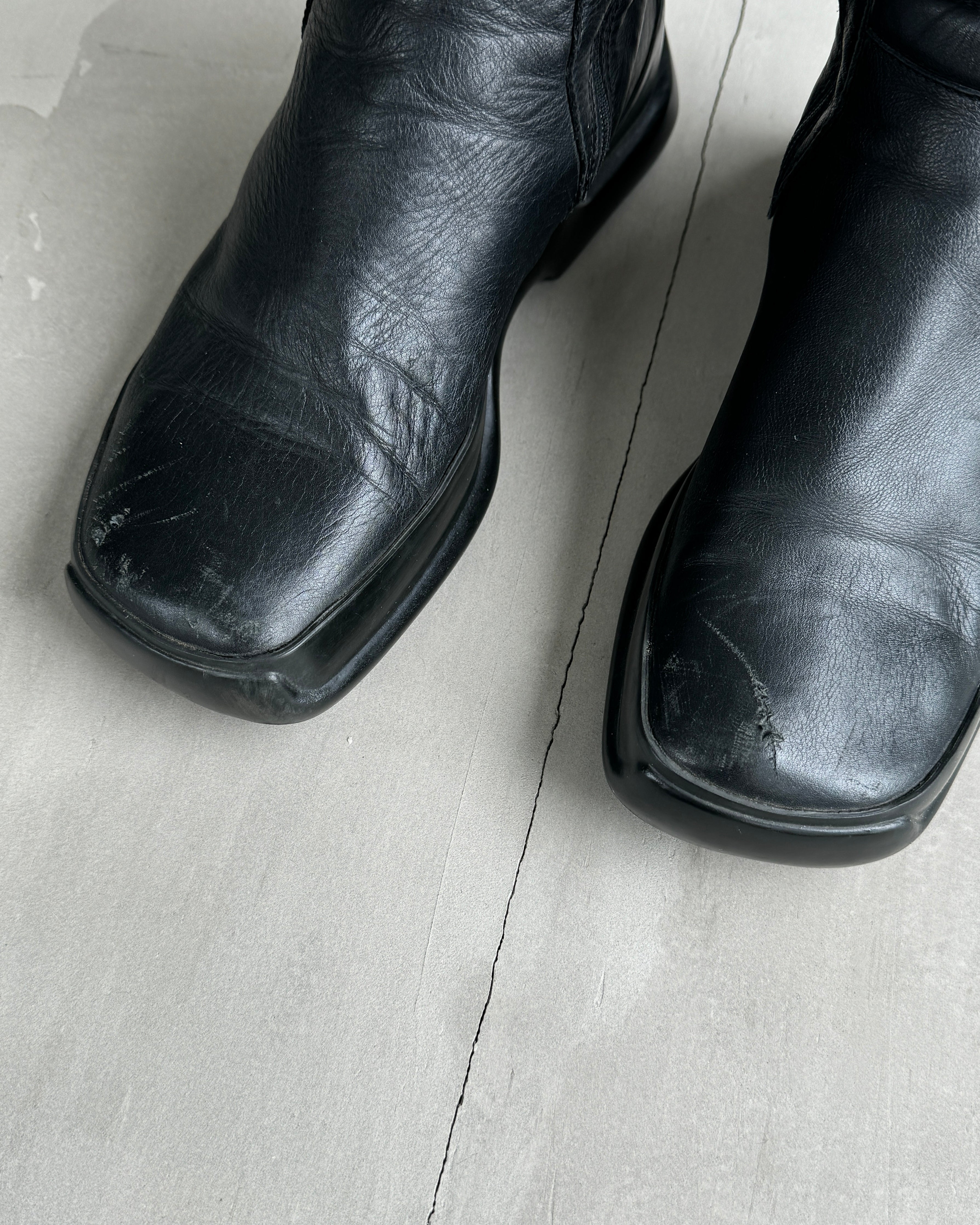 PRADA FW99 LEATHER MOTO BOOTS - EU 36.5