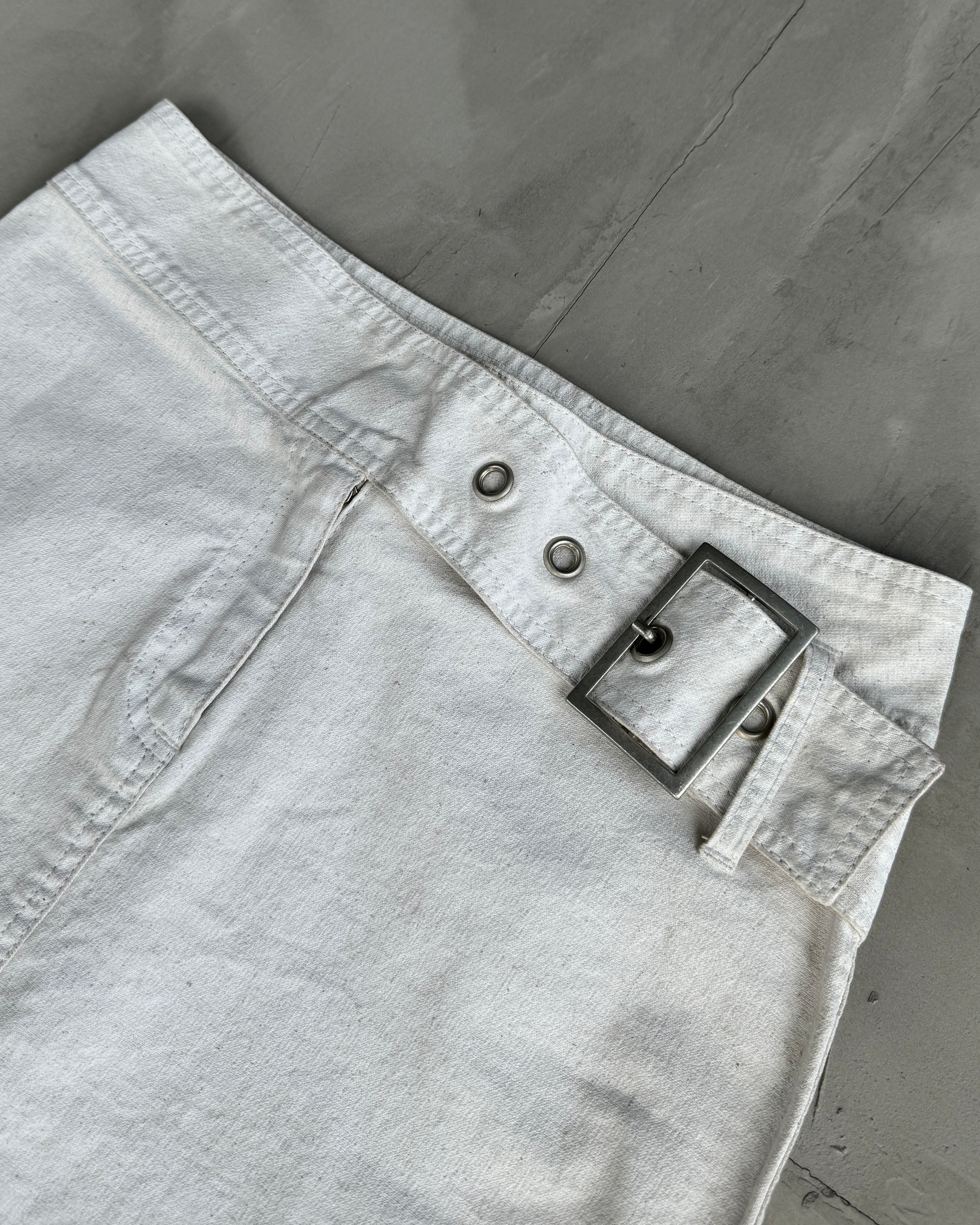 COP COPINE WAXED DENIM BELT MINI SKIRT - S