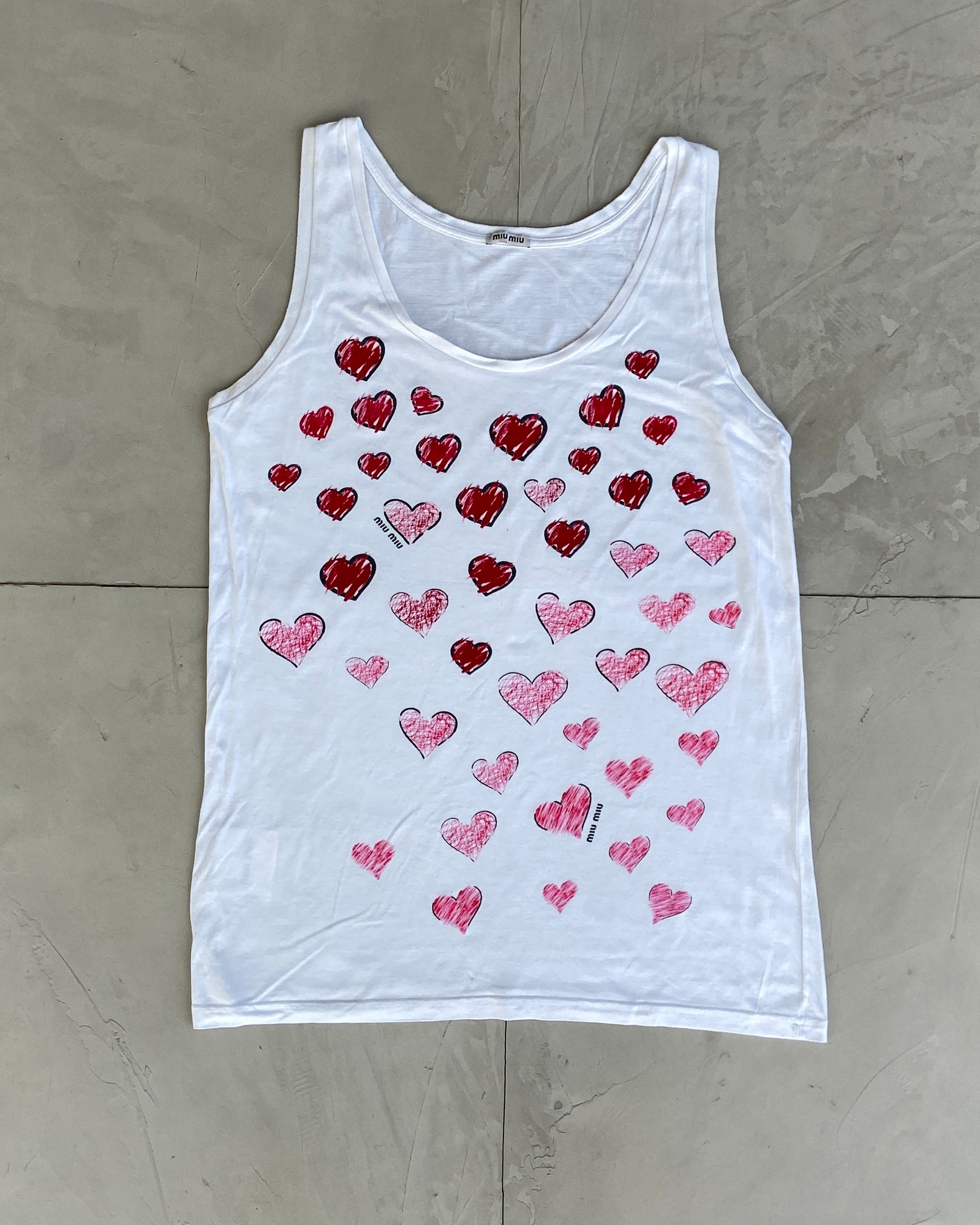 MIU MIU 'HEARTS' VEST TOP - XL